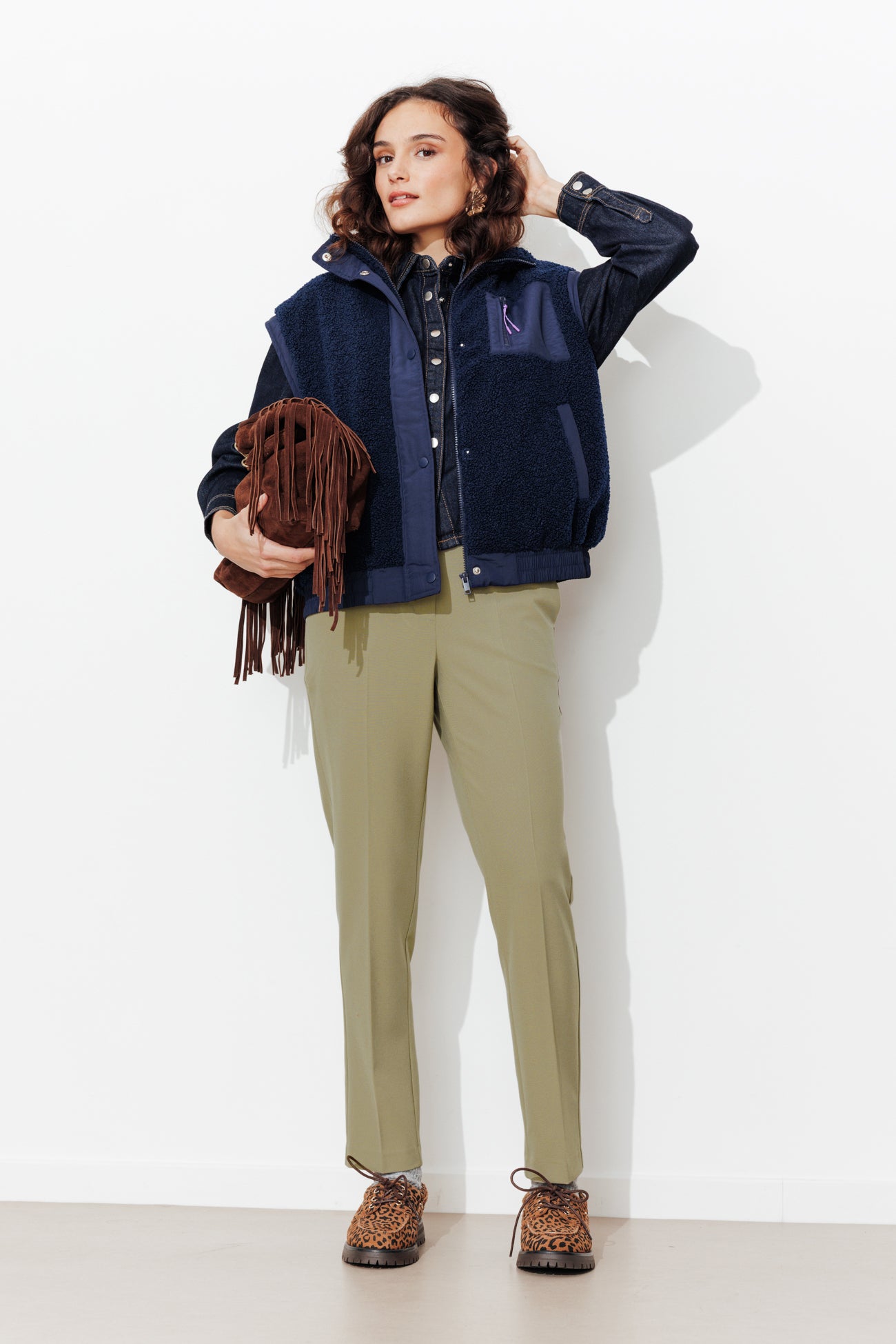 Pantalon cigarette Femme - Kaki