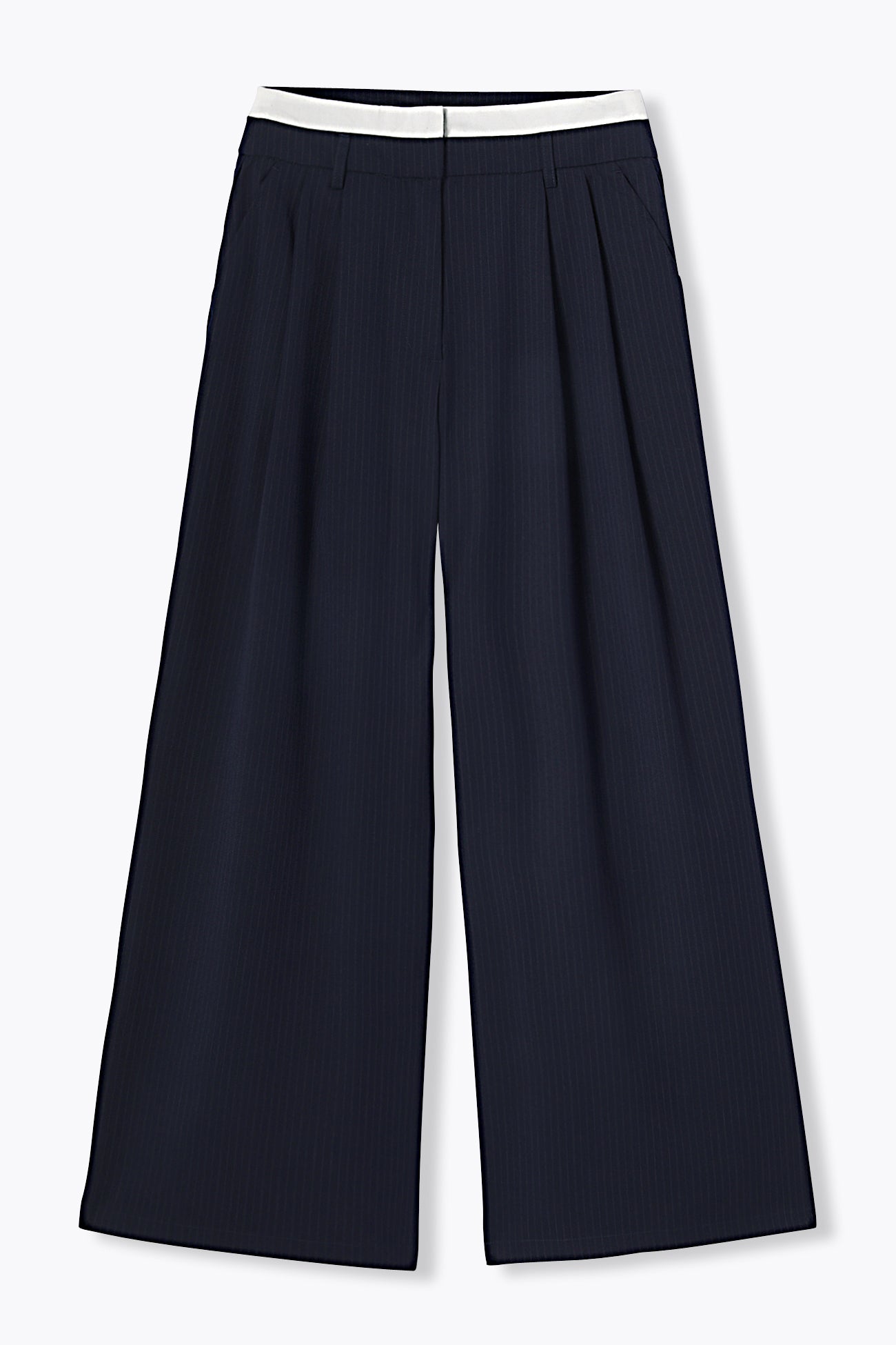 Pantalon très large rayé Femme – Rayé marine