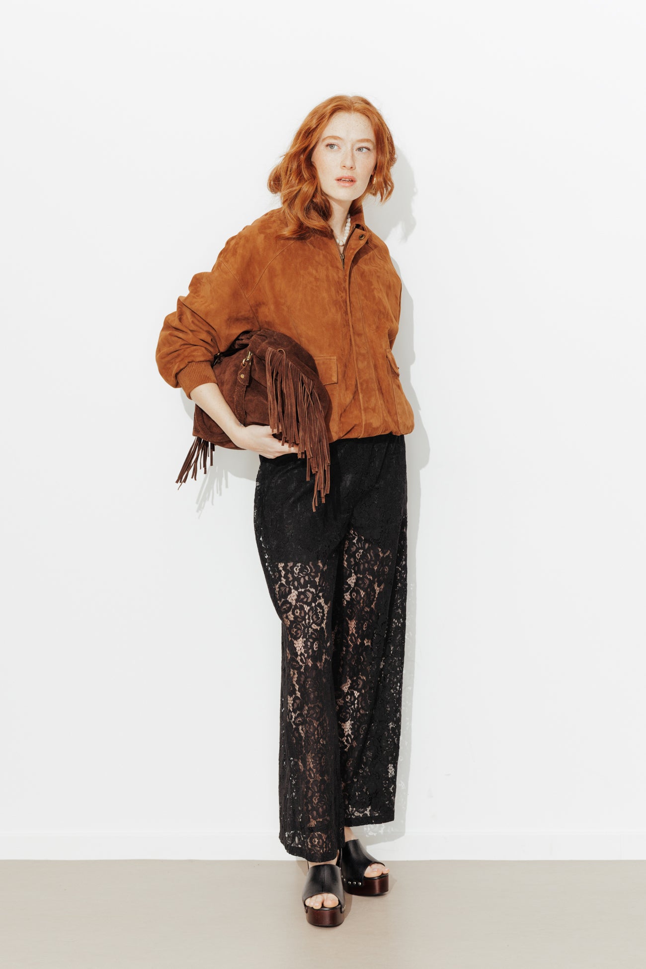 Pantalon en dentelle Femme - Noir – Image 2