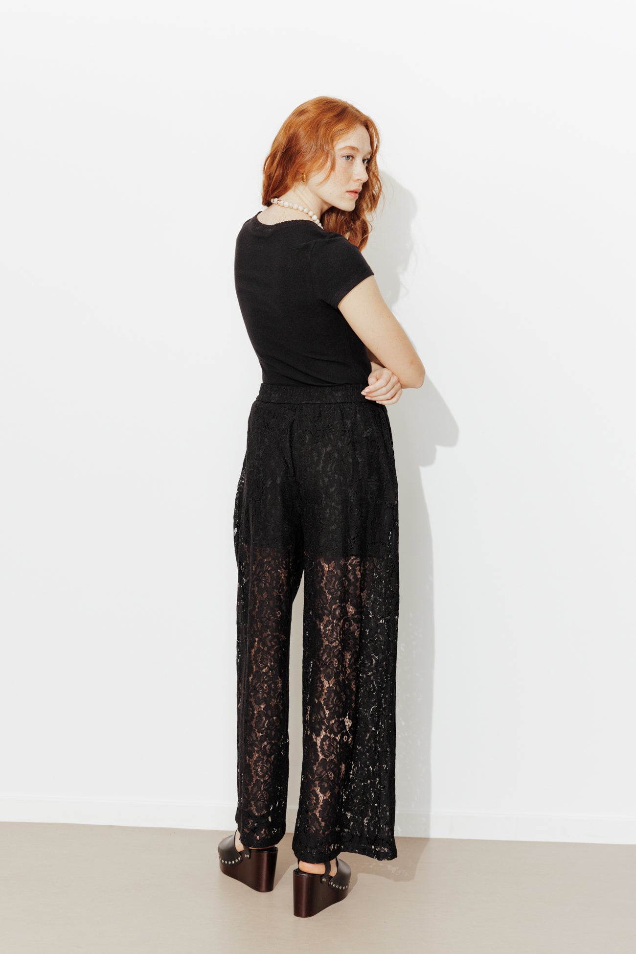 Pantalon en dentelle Femme - Noir – Image 3