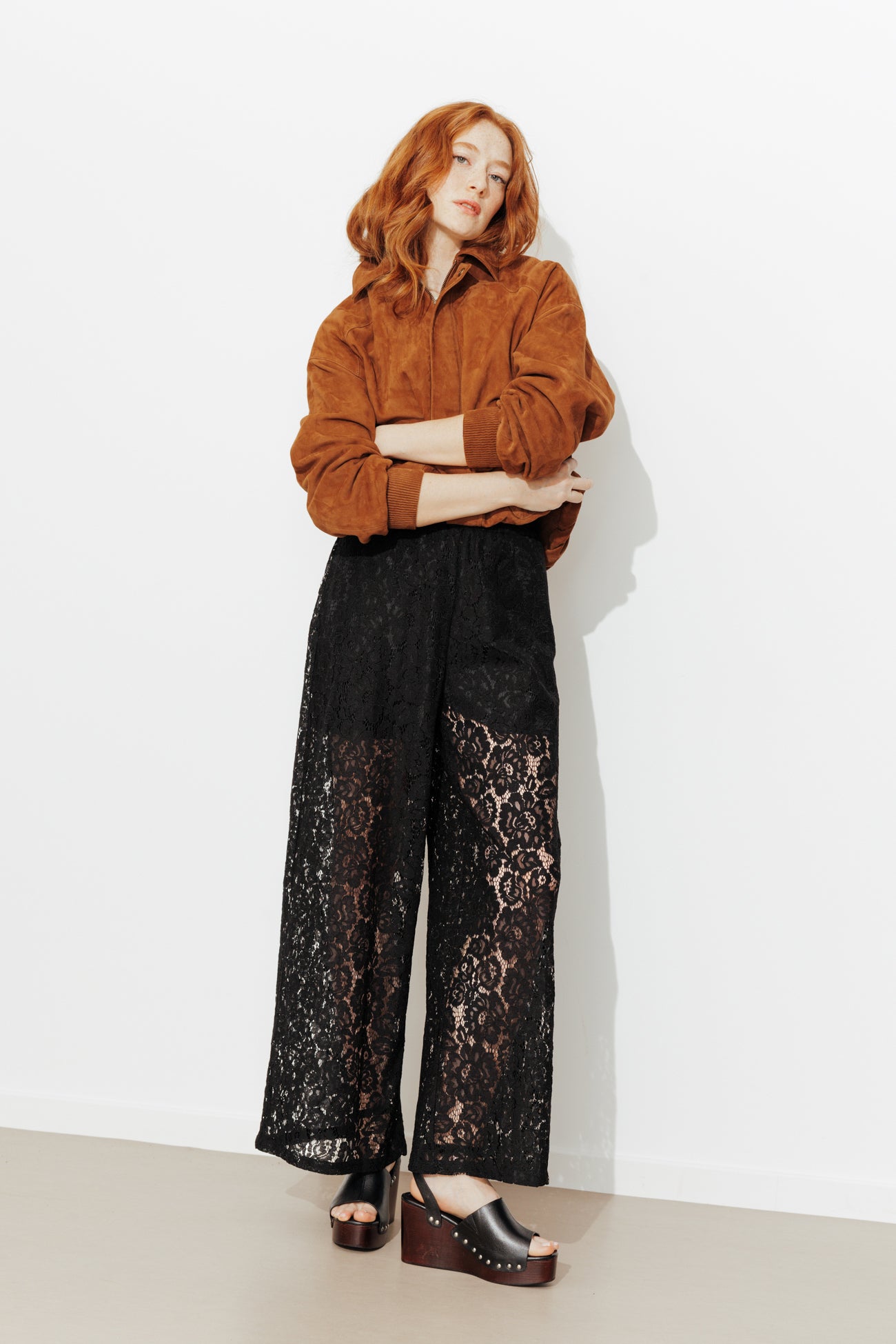 Pantalon en dentelle Femme - Noir