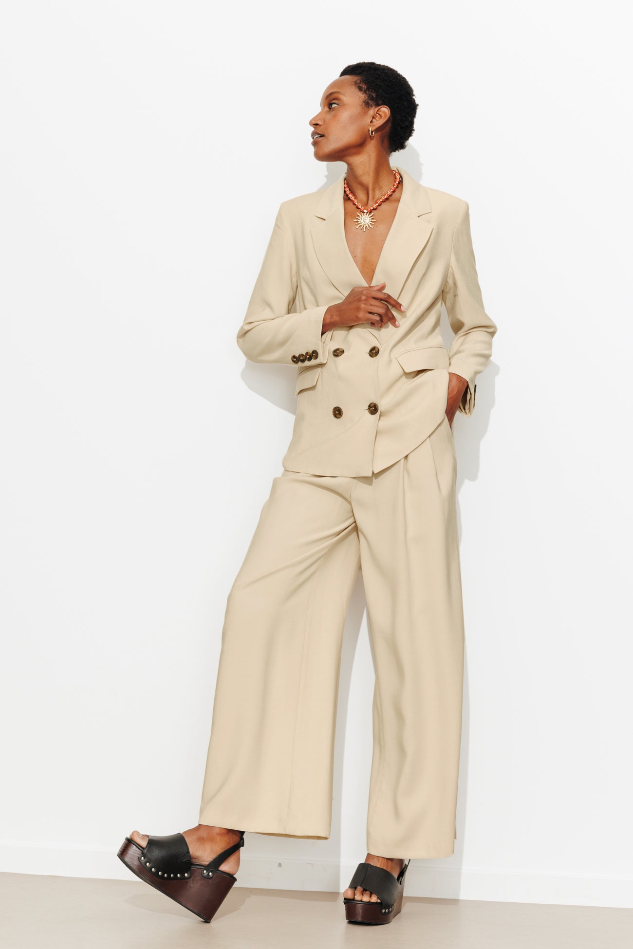 Pantalon de tailleur Femme - Beige – Image 3