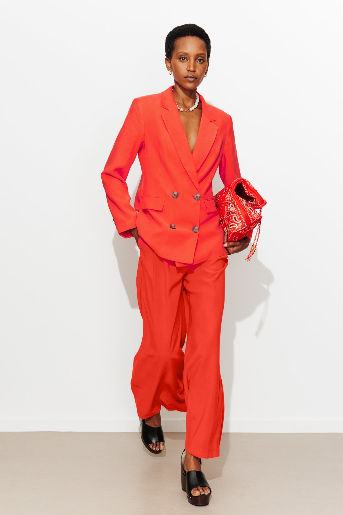 Pantalon de tailleur Femme - Groseille