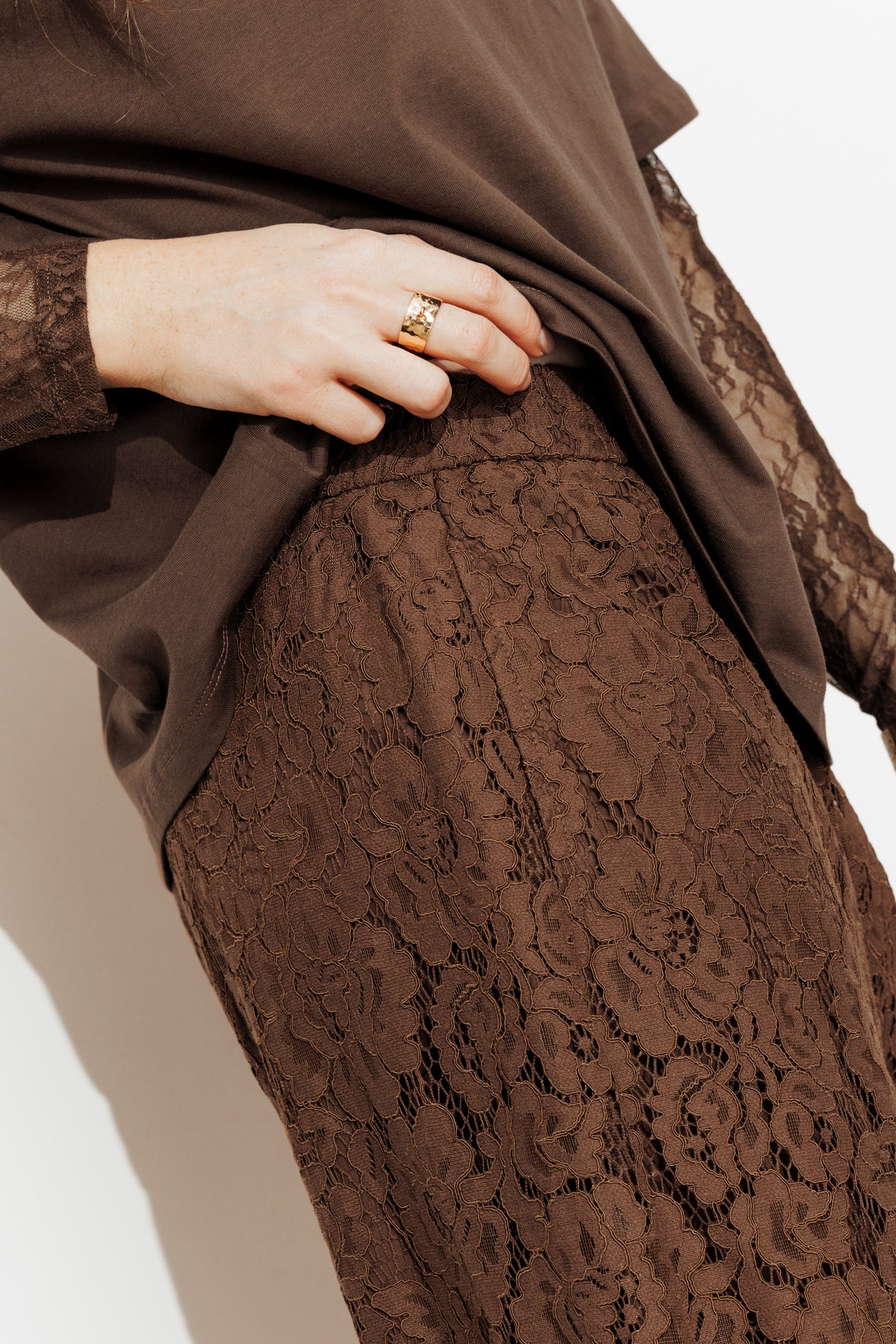 Pantalon en dentelle Femme - Marron – Image 5