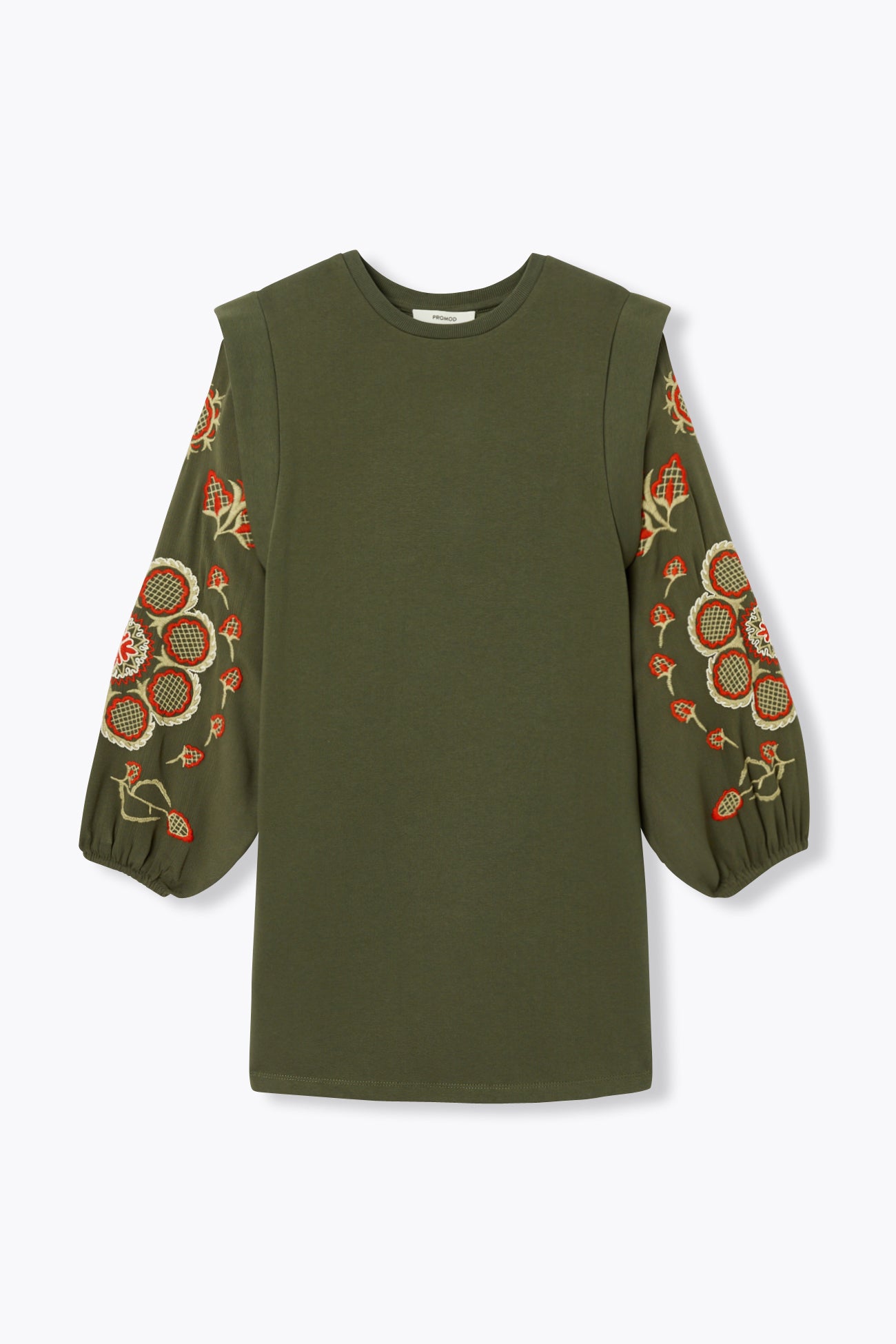 Robe sweat-shirt brodée - Kaki – Image 5