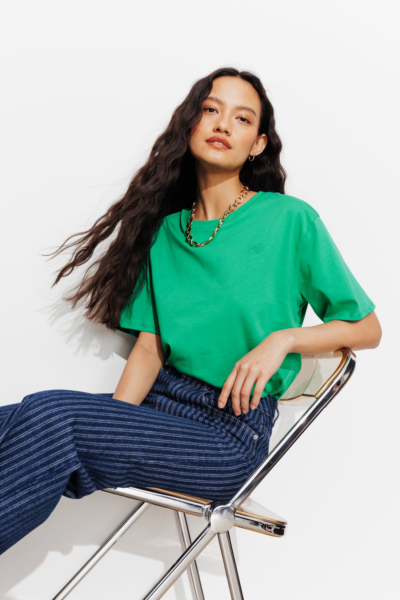 T-shirt basique col rond Femme - Vert