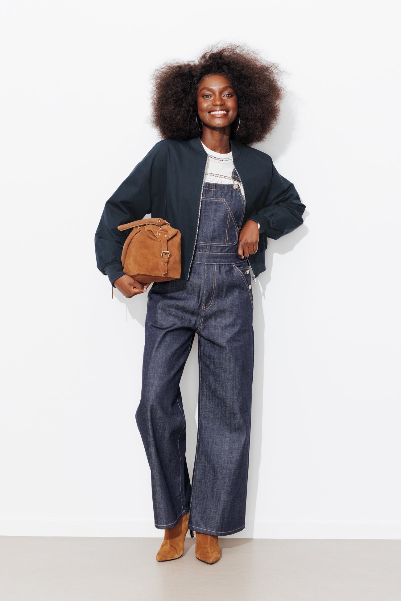 Blouson bomber court Femme – Marine