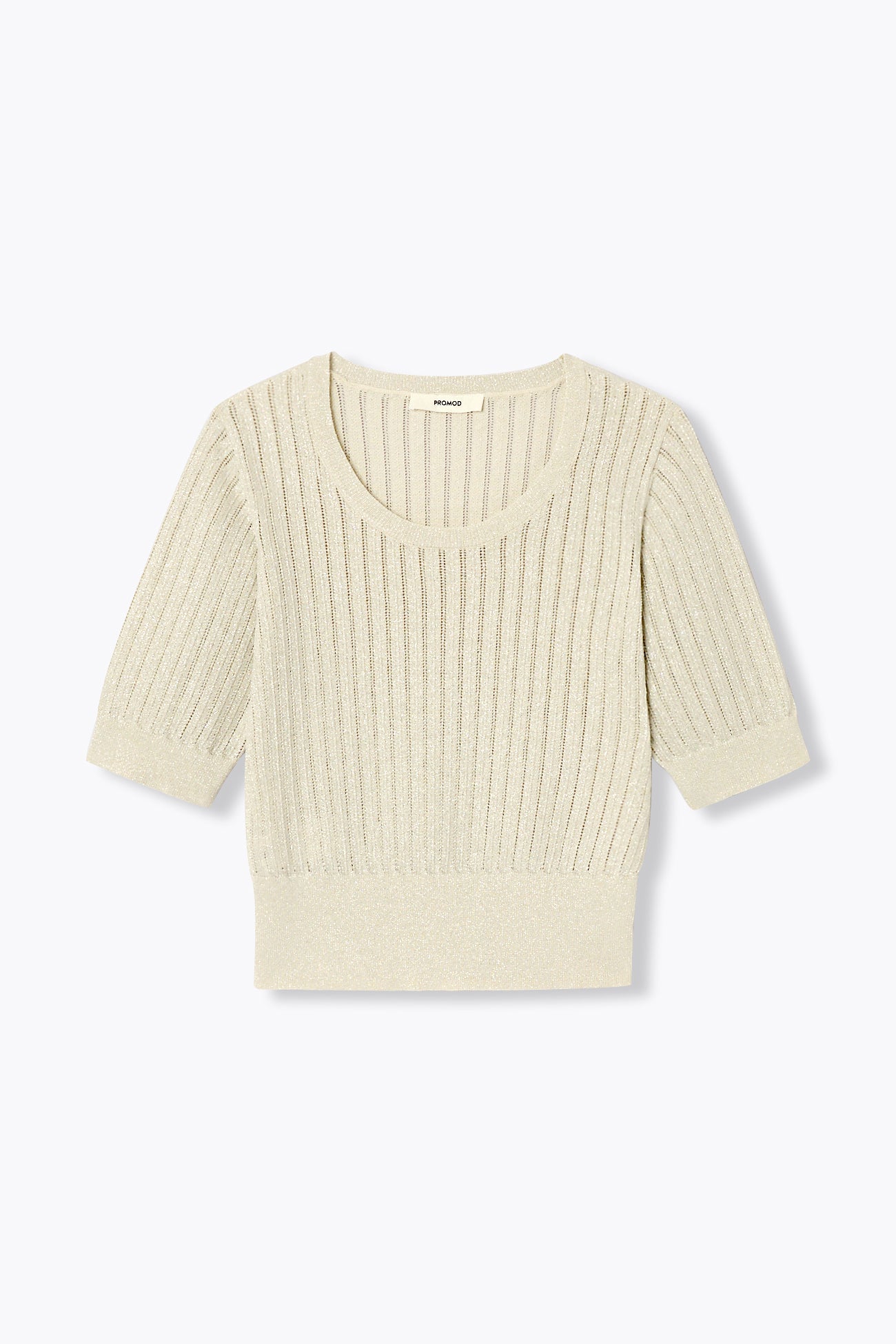 Pull court à paillettes Femme - Ecru – Image 5