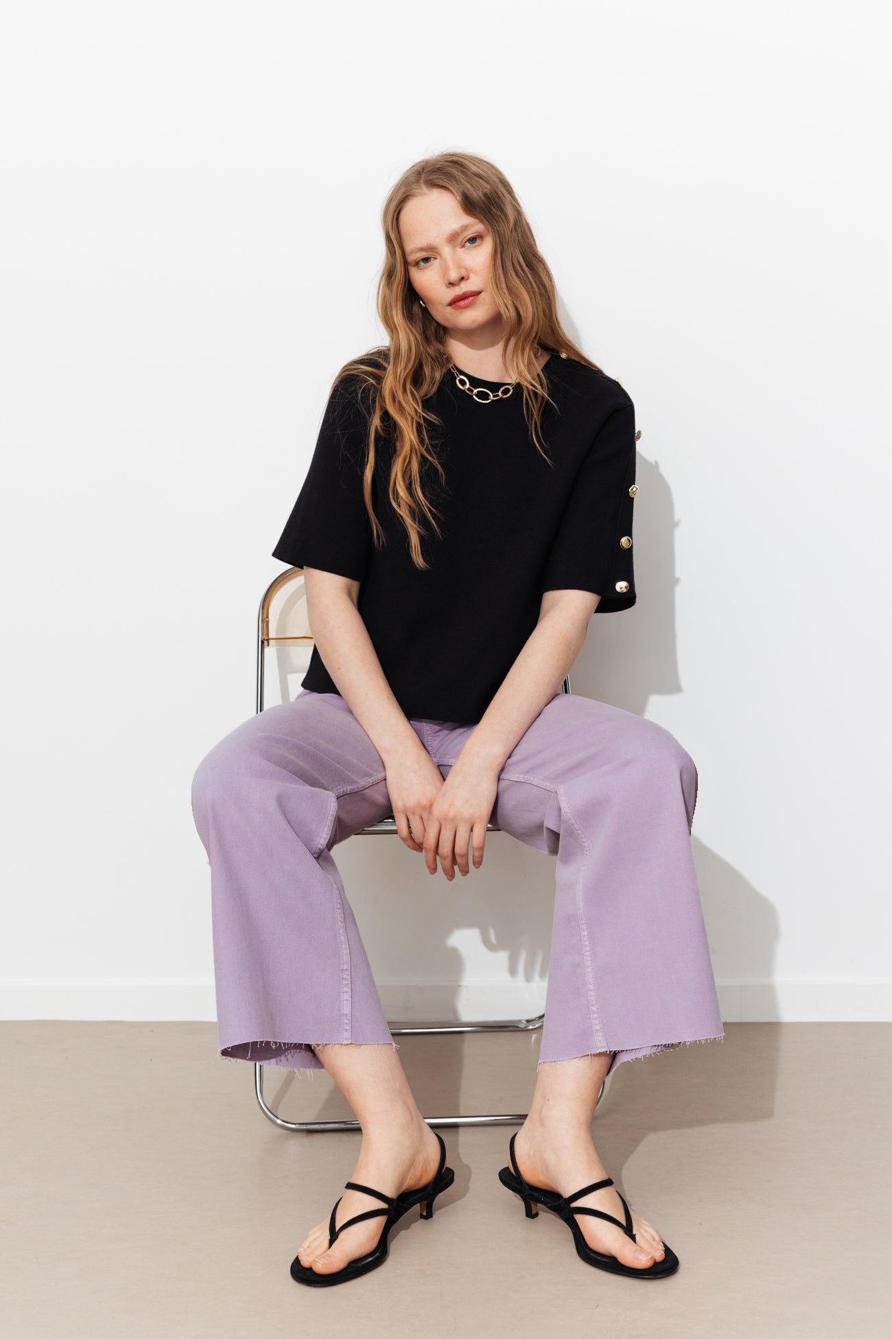 HECTOR pantalon taille haute – Violet clair
