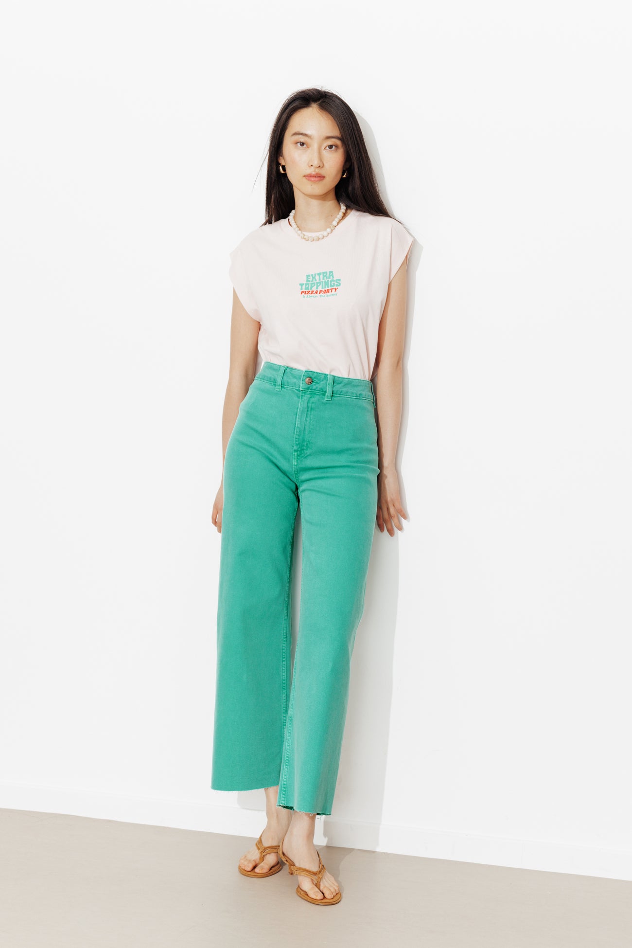 HECTOR pantalon taille haute – Vert