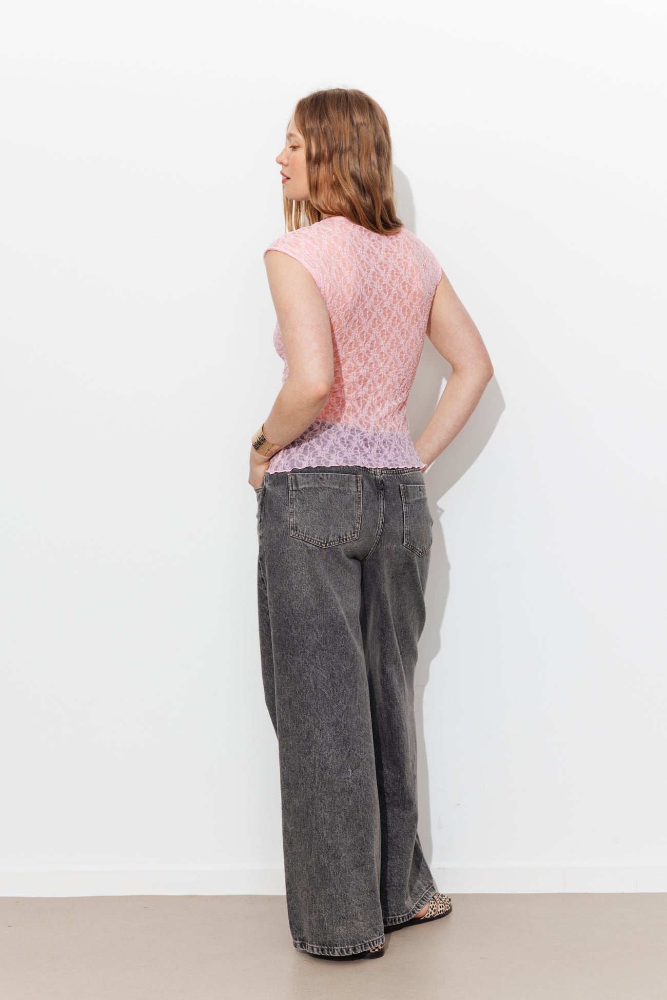 T-shirt en dentelle Femme - Rose – Image 3