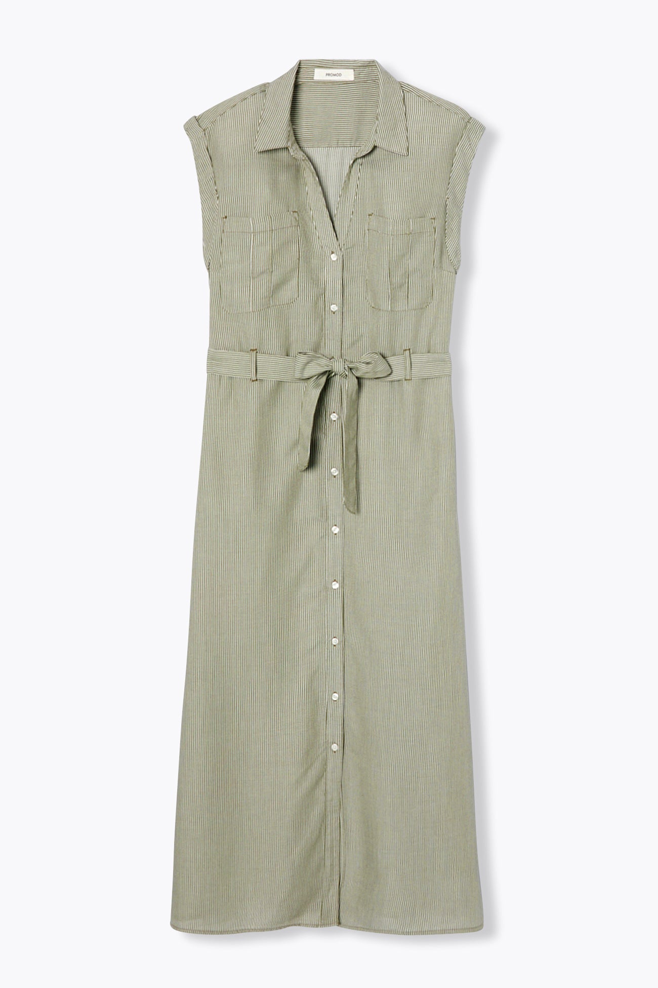Robe-chemise rayée Femme - Rayé kaki – Image 5