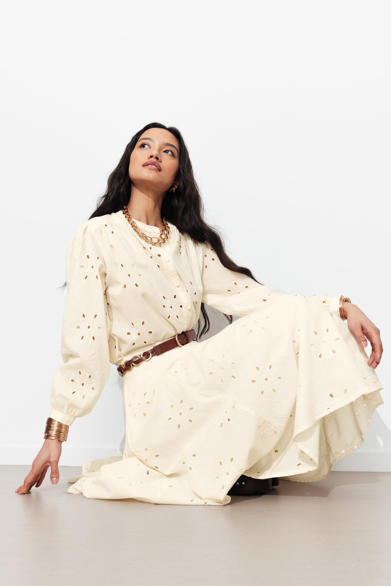 Chemise en broderie anglaise - Ecru – Image 2