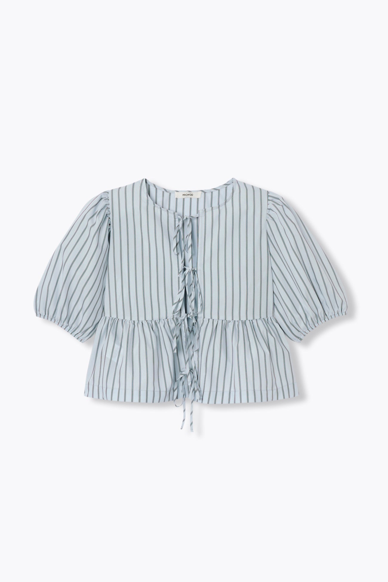 Blouse rayée à nouettes Femme - Rayé bleu – Image 5