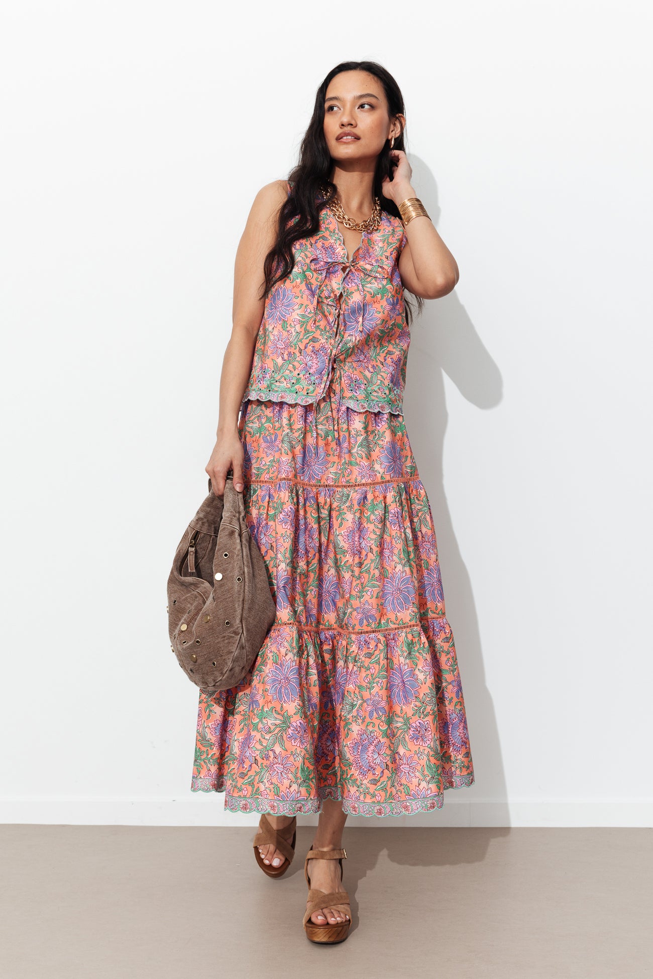 Top boléro sans manches Femme – Imprimé rose