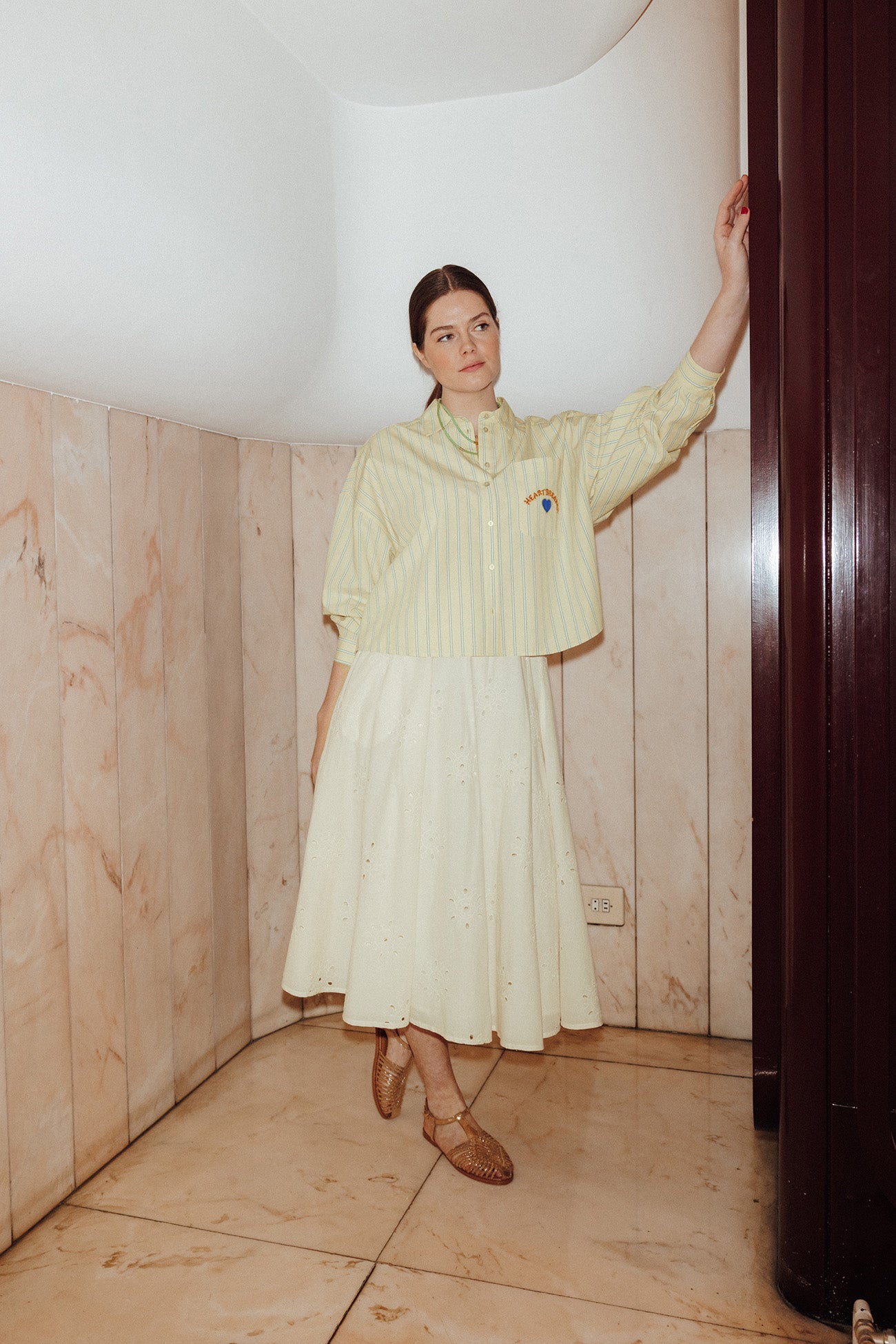 Jupe en broderie anglaise - Ecru – Image 2