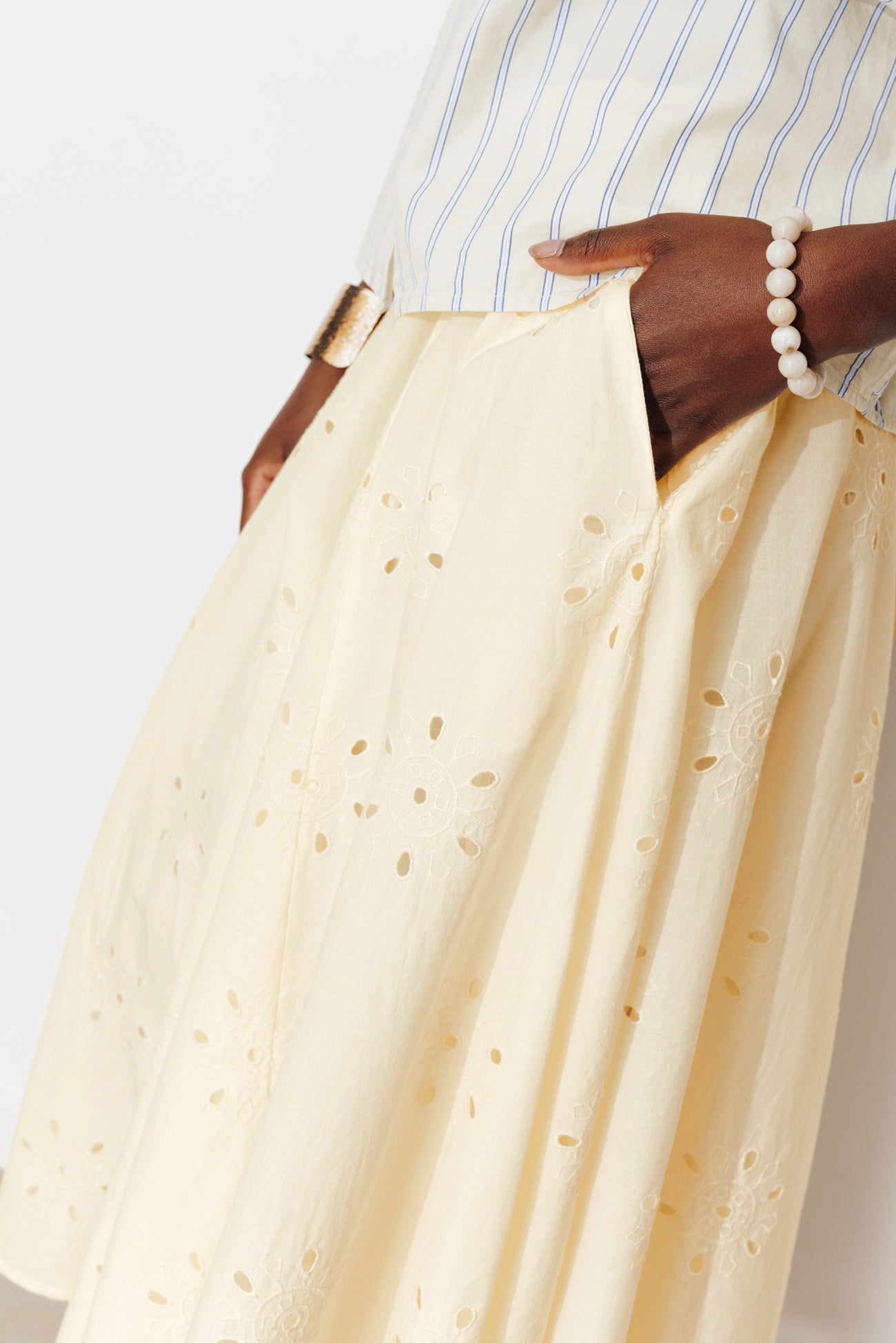 Jupe en broderie anglaise - Ecru – Image 6