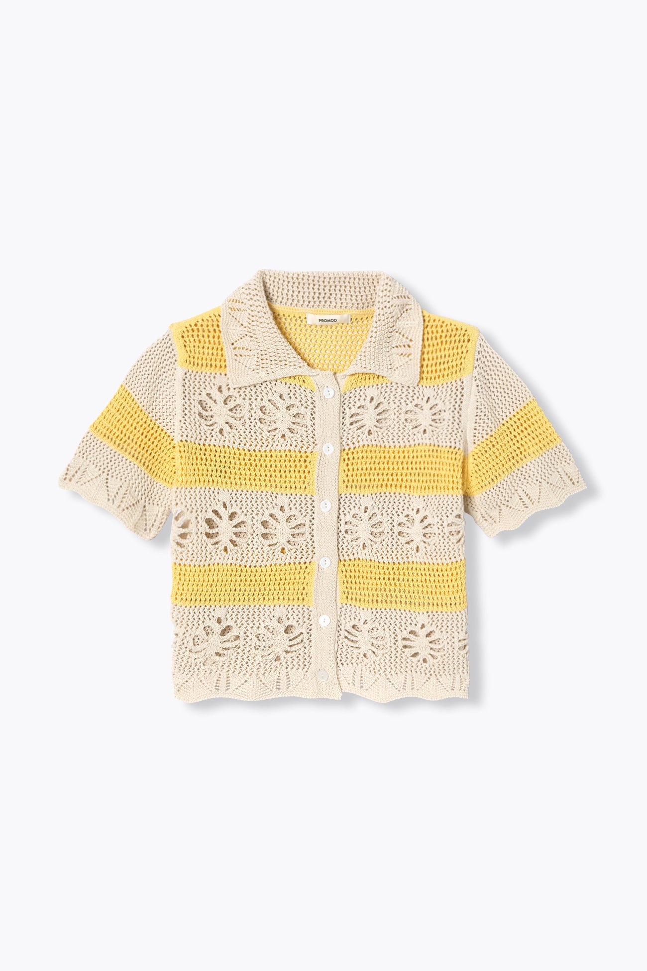 Cardigan rayé irisé Femme – Rayé jaune