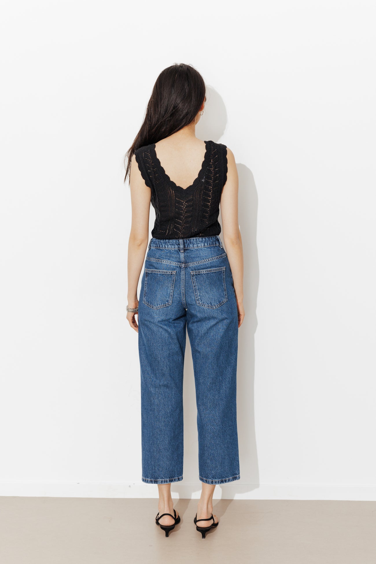 Pull-débardeur ajouré Femme - Noir – Image 4