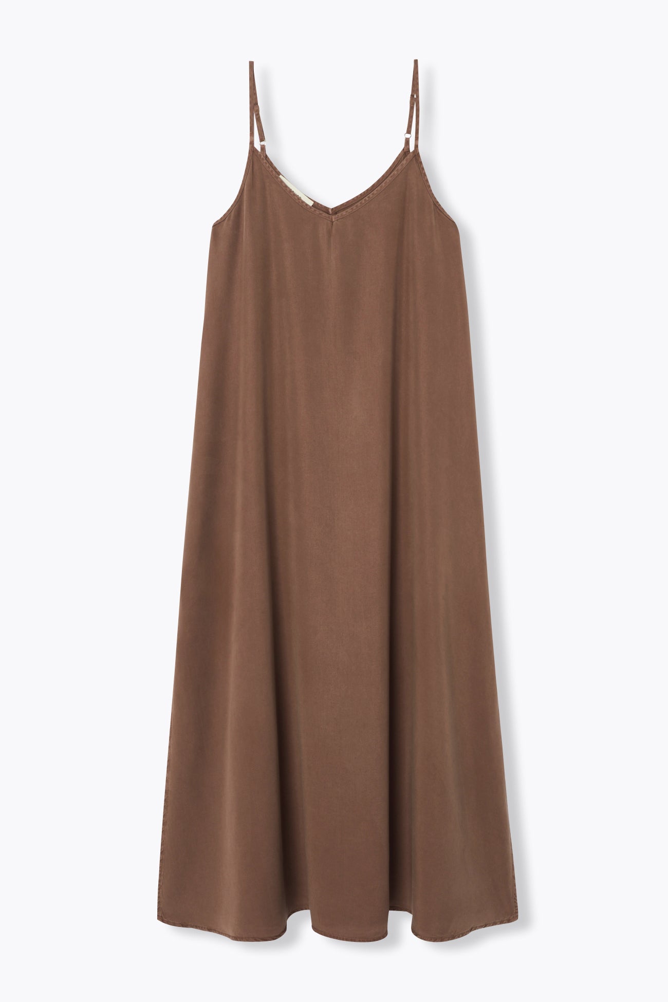 Robe longue unie en lyocell - Marron – Image 7