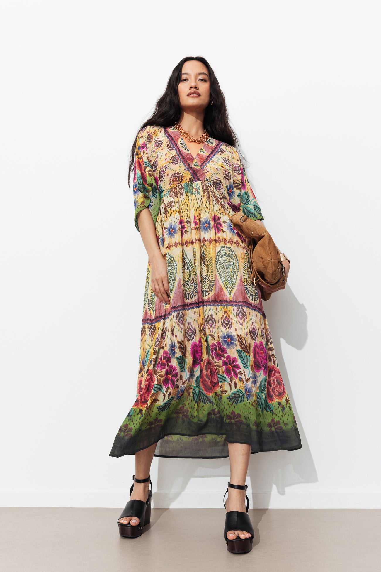 Robe longue imprimée Femme - Imprimé multicolore – Image 2