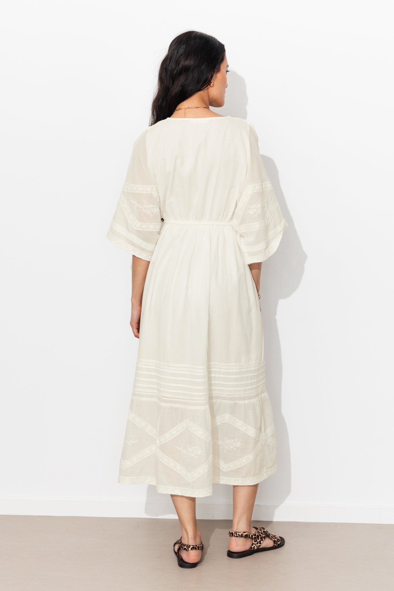 Robe longue romantique - Ecru – Image 3