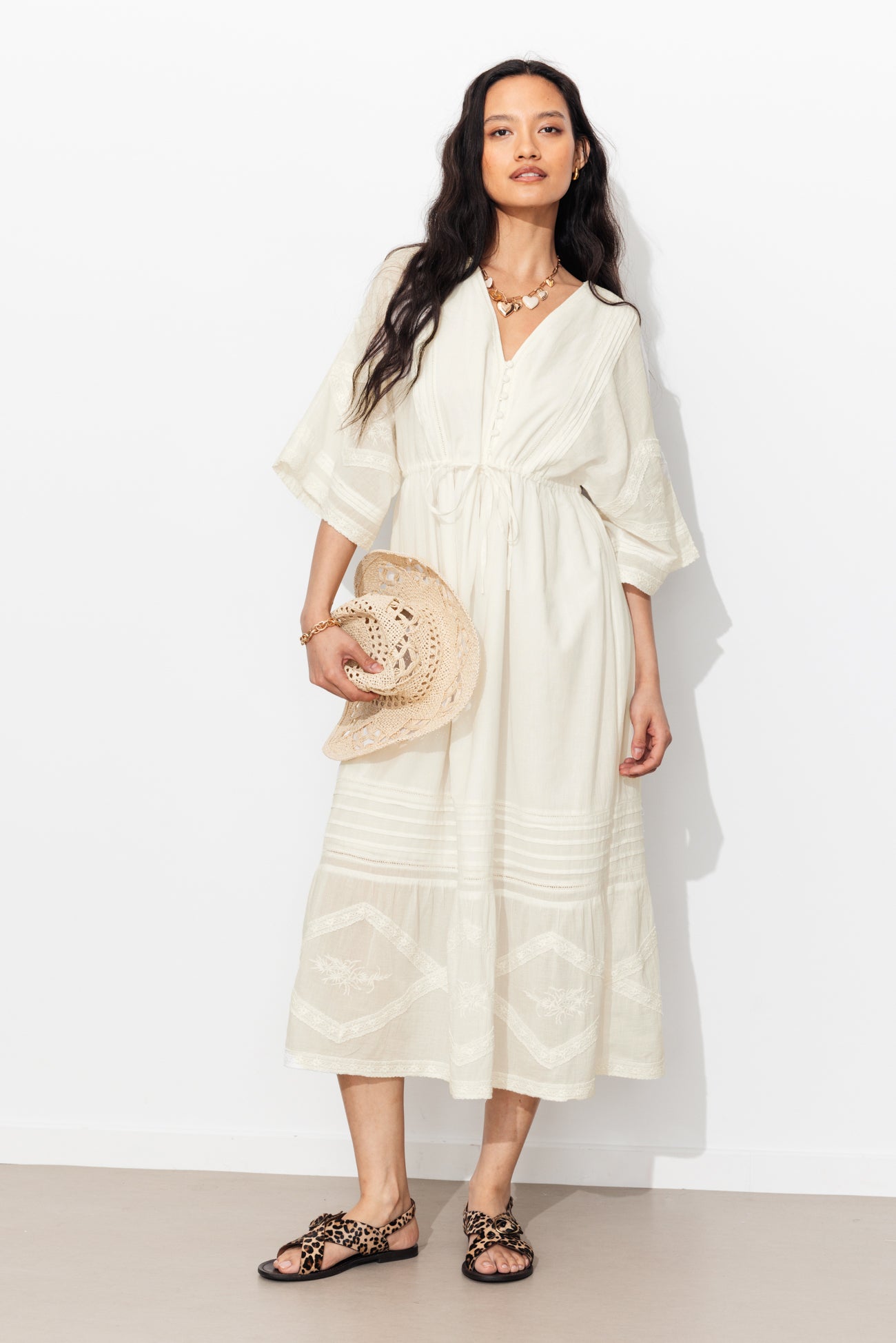 Robe longue romantique - Ecru