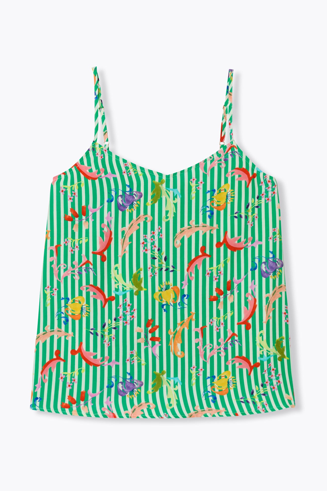Top rayé et imprimé Femme - Rayé vert – Image 7