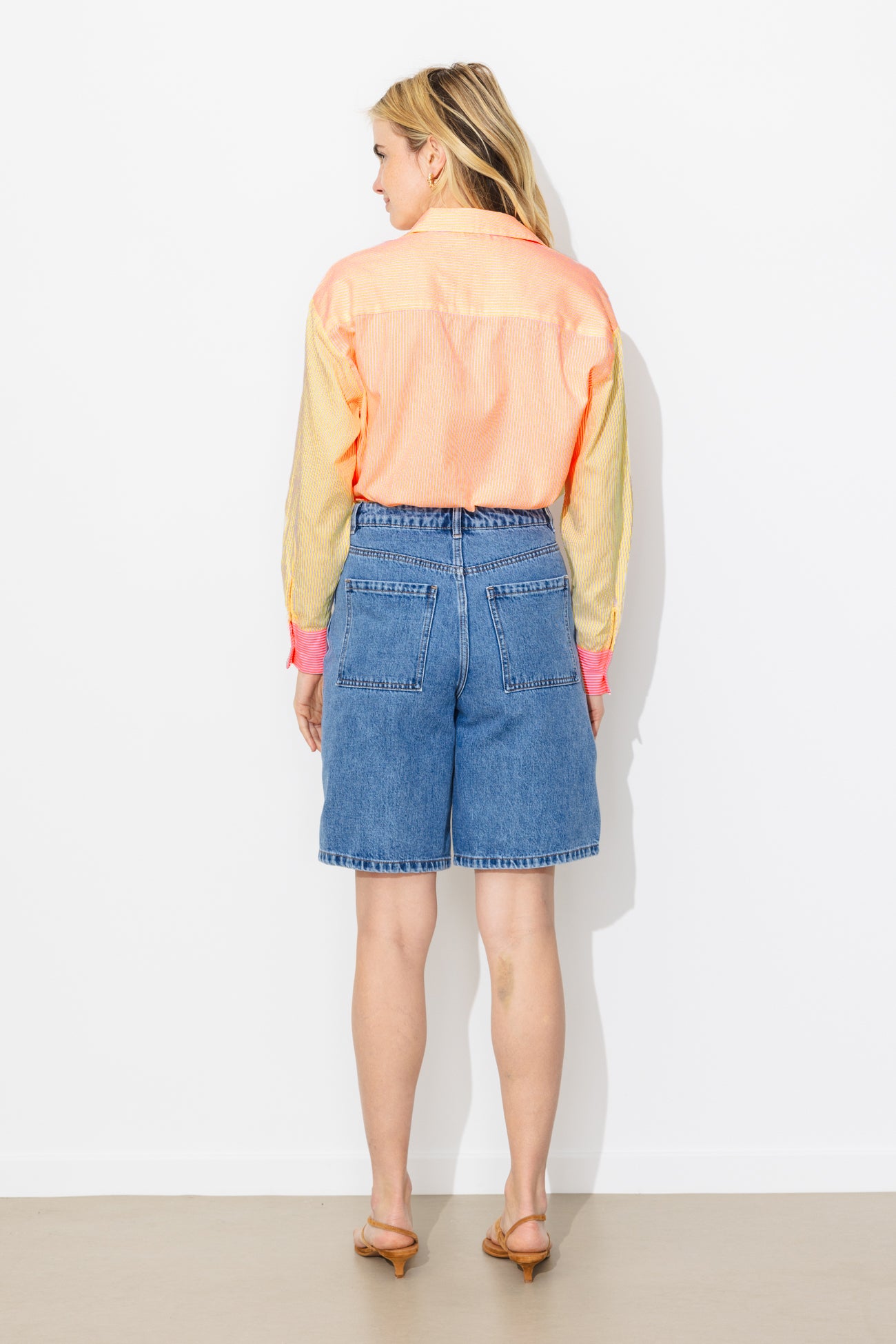 Chemise rayée oversize Femme - Rayures multicolores – Image 5