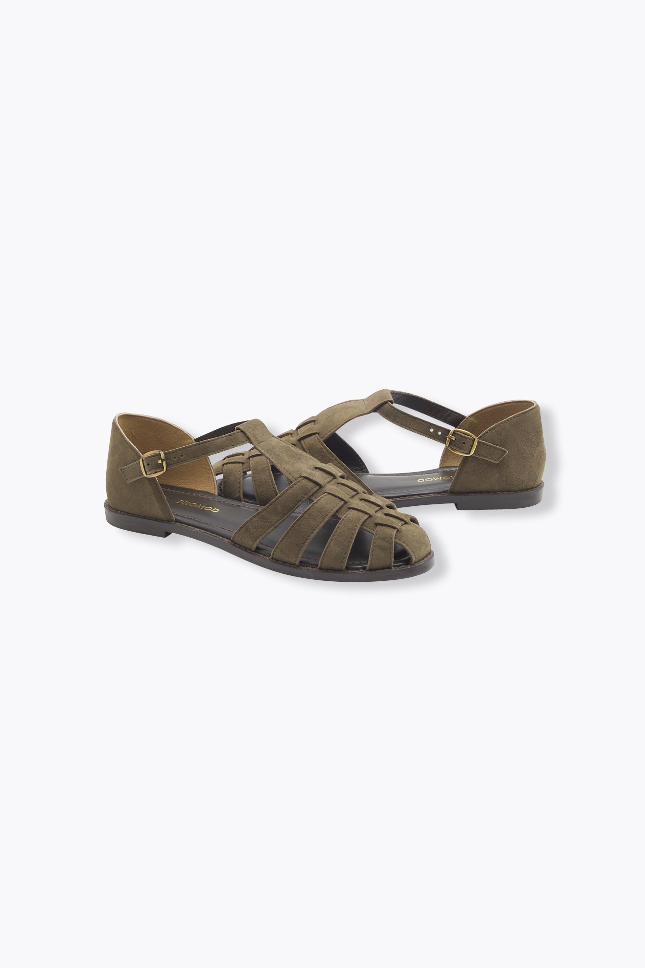 Sandalettes en cuir Femme – Kaki