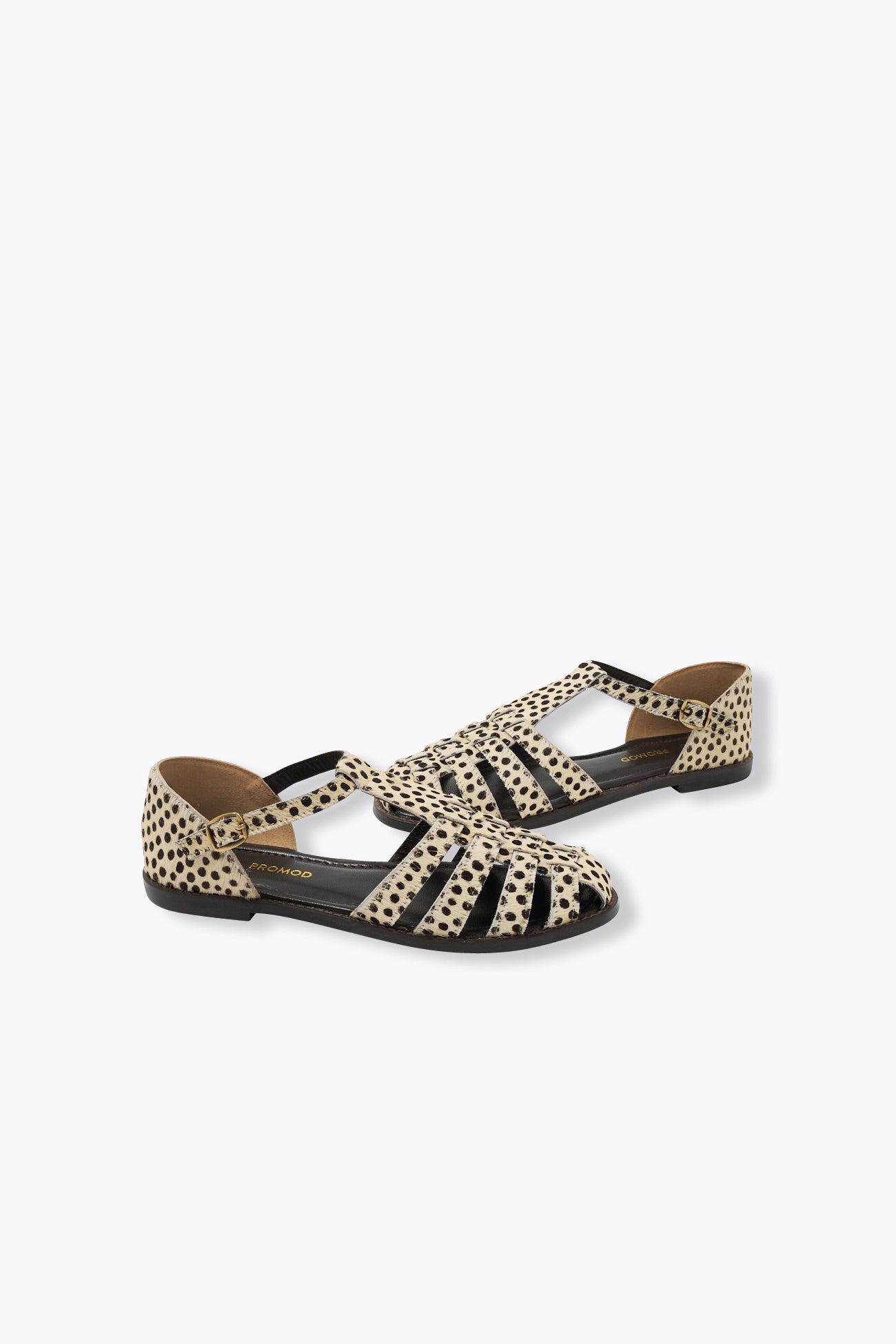 Sandalettes en cuir Femme - Imprimé noir – Image 2