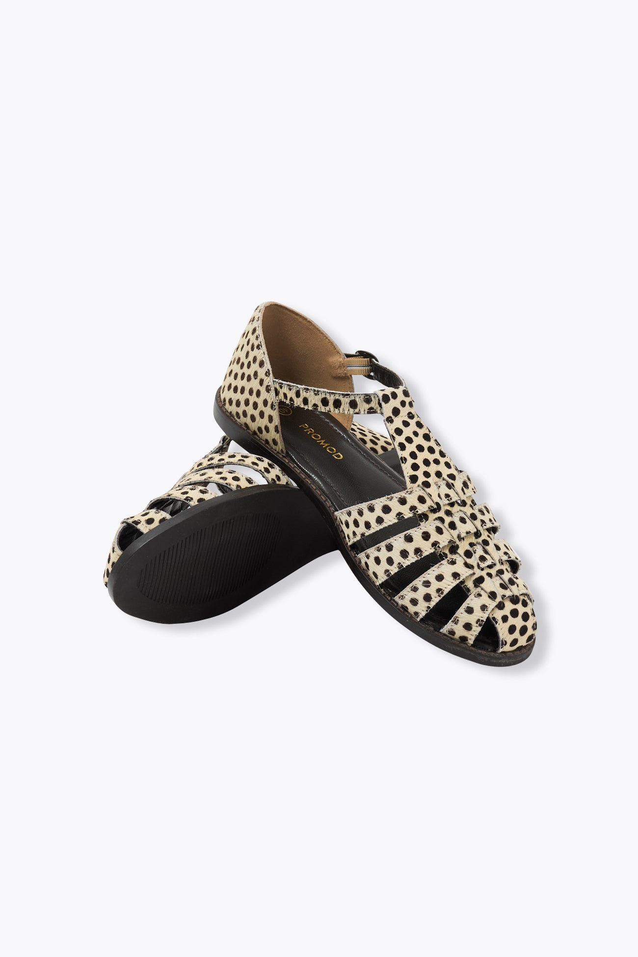 Sandalettes en cuir Femme - Imprimé noir – Image 3
