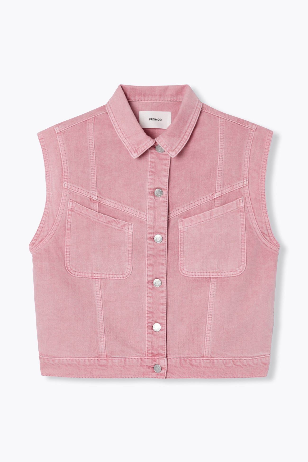 Veste jean sans manches LEONIE - Rose – Image 5