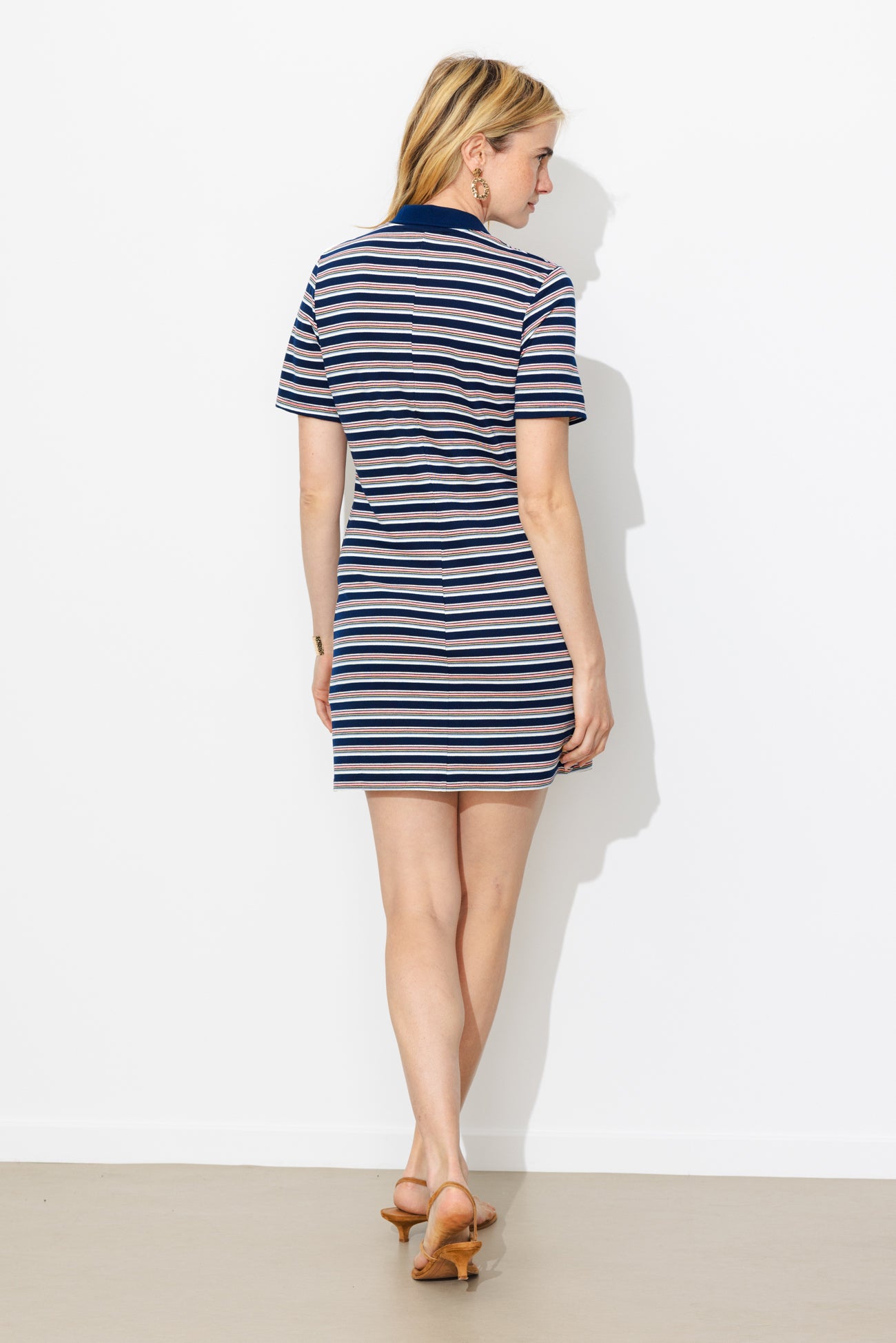 Robe polo courte Femme - Rayé marine – Image 3