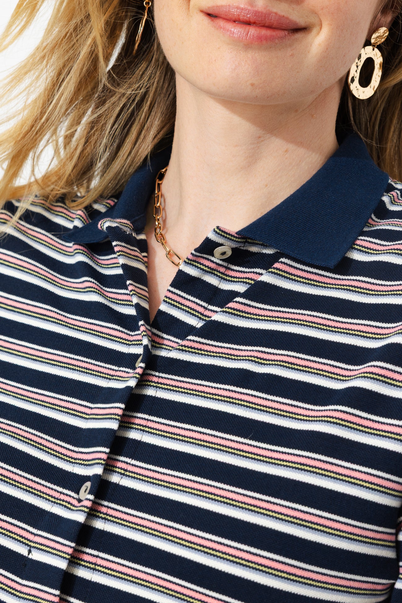 Robe polo courte Femme - Rayé marine – Image 4