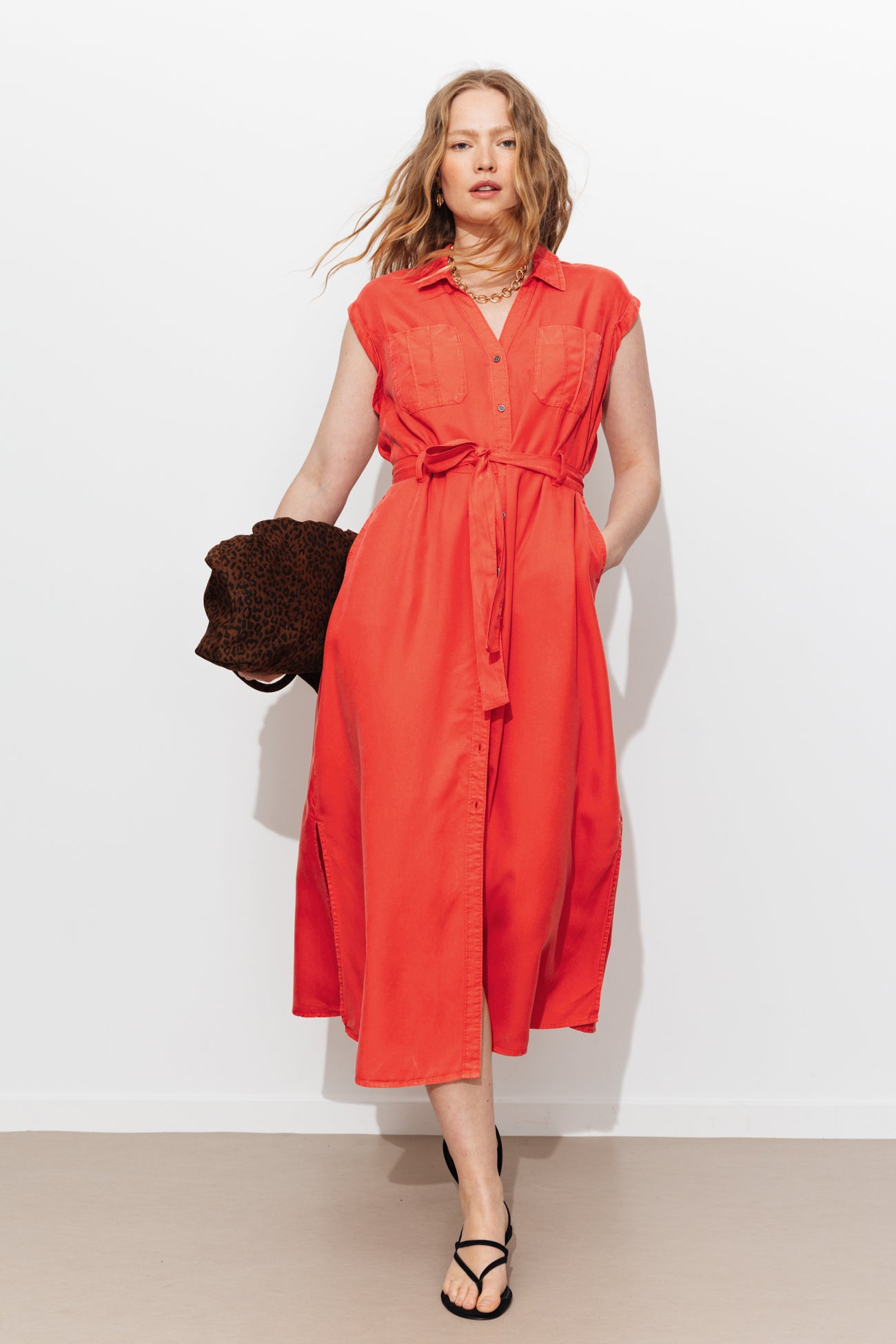 Robe-chemise unie Femme - Groseille – Image 2