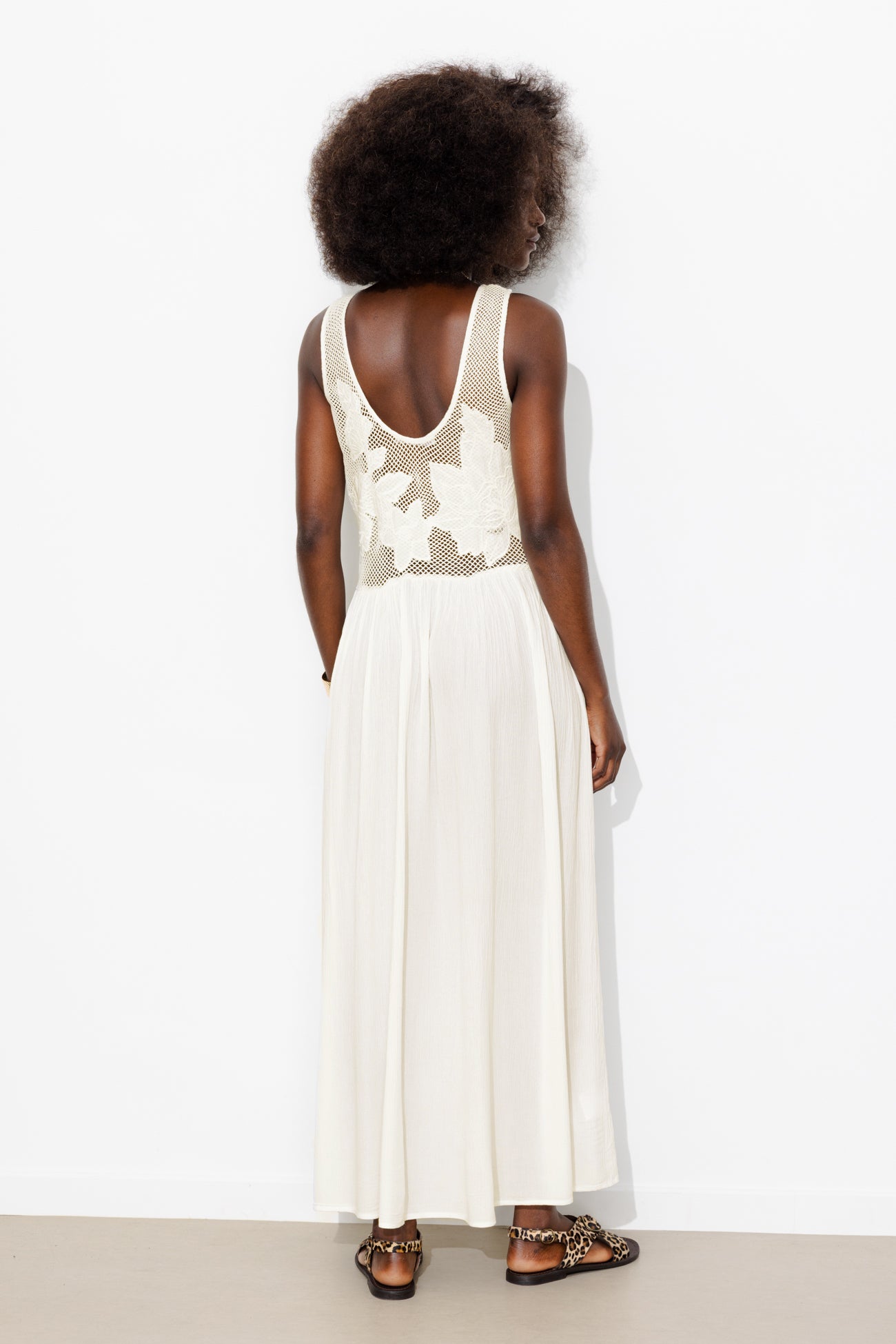 Robe longue brodée Femme - Ecru – Image 5