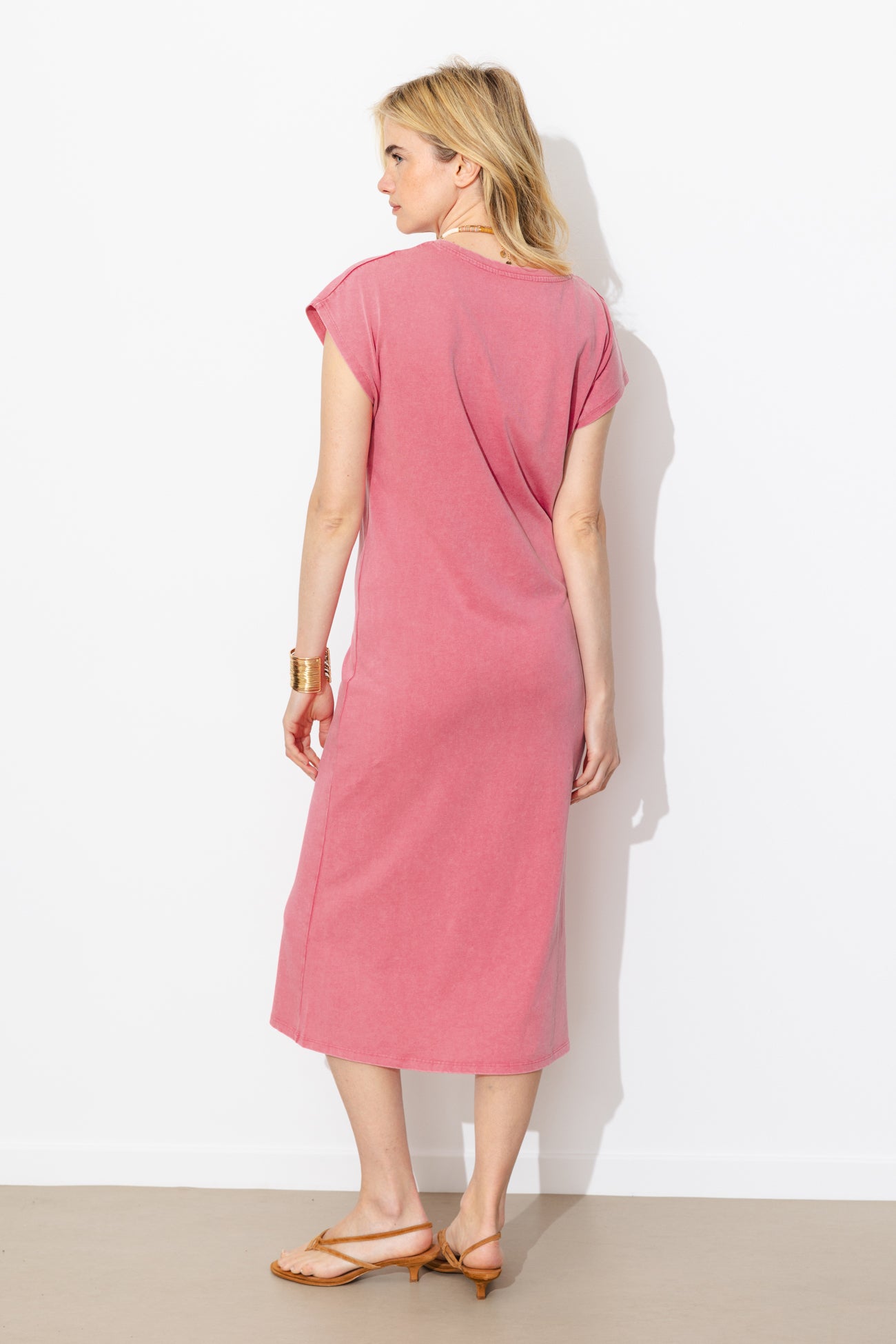 Robe longue en jersey - Rose – Image 5