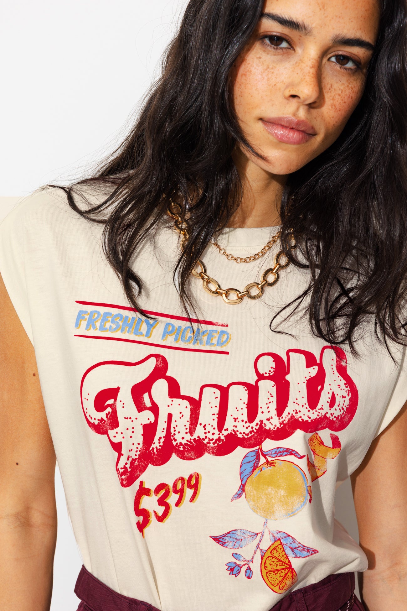 T-shirt imprimé fruits Femme - Imprimé écru – Image 4