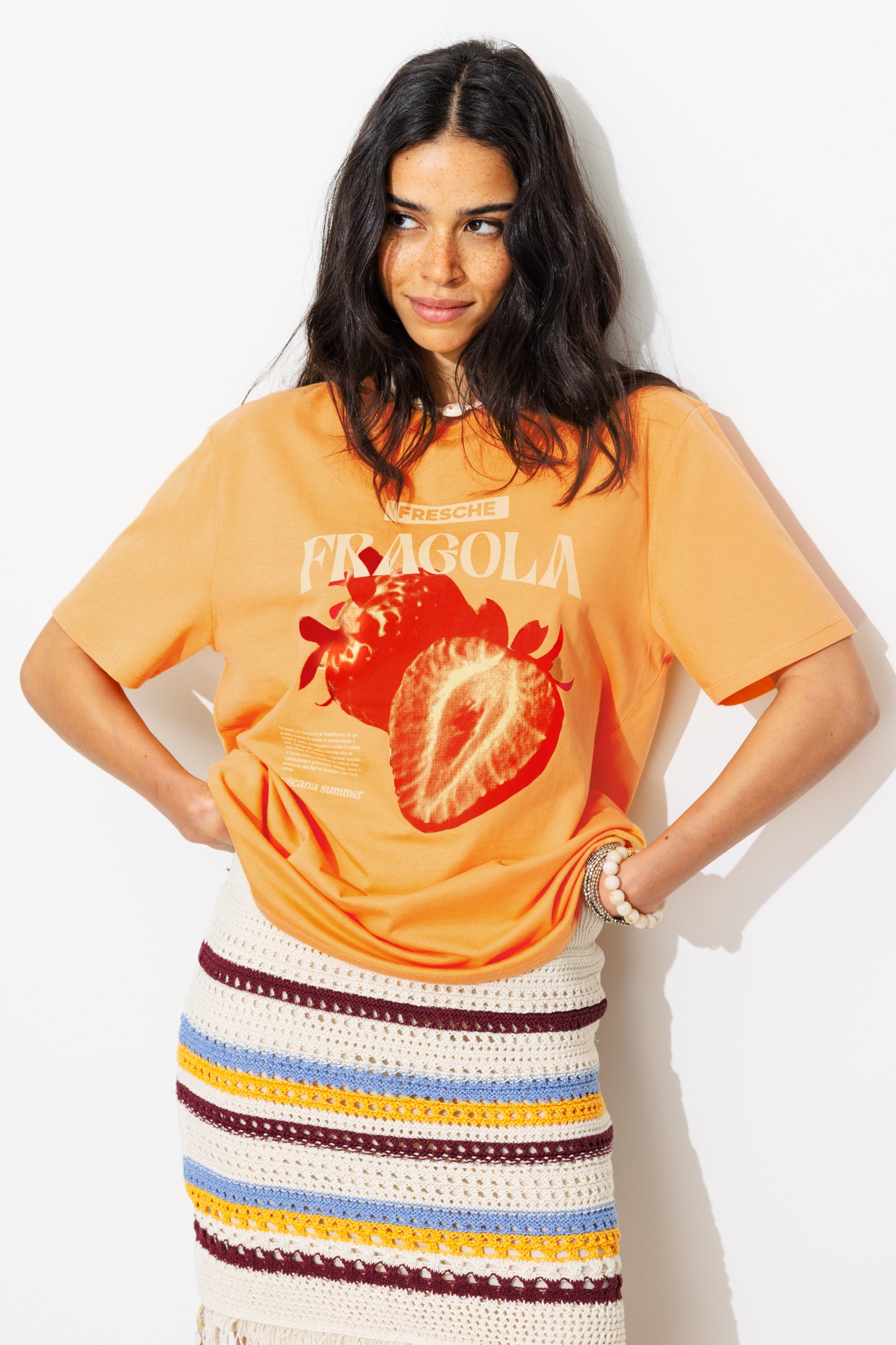T-shirt motif fraise - Imprimé multicolore