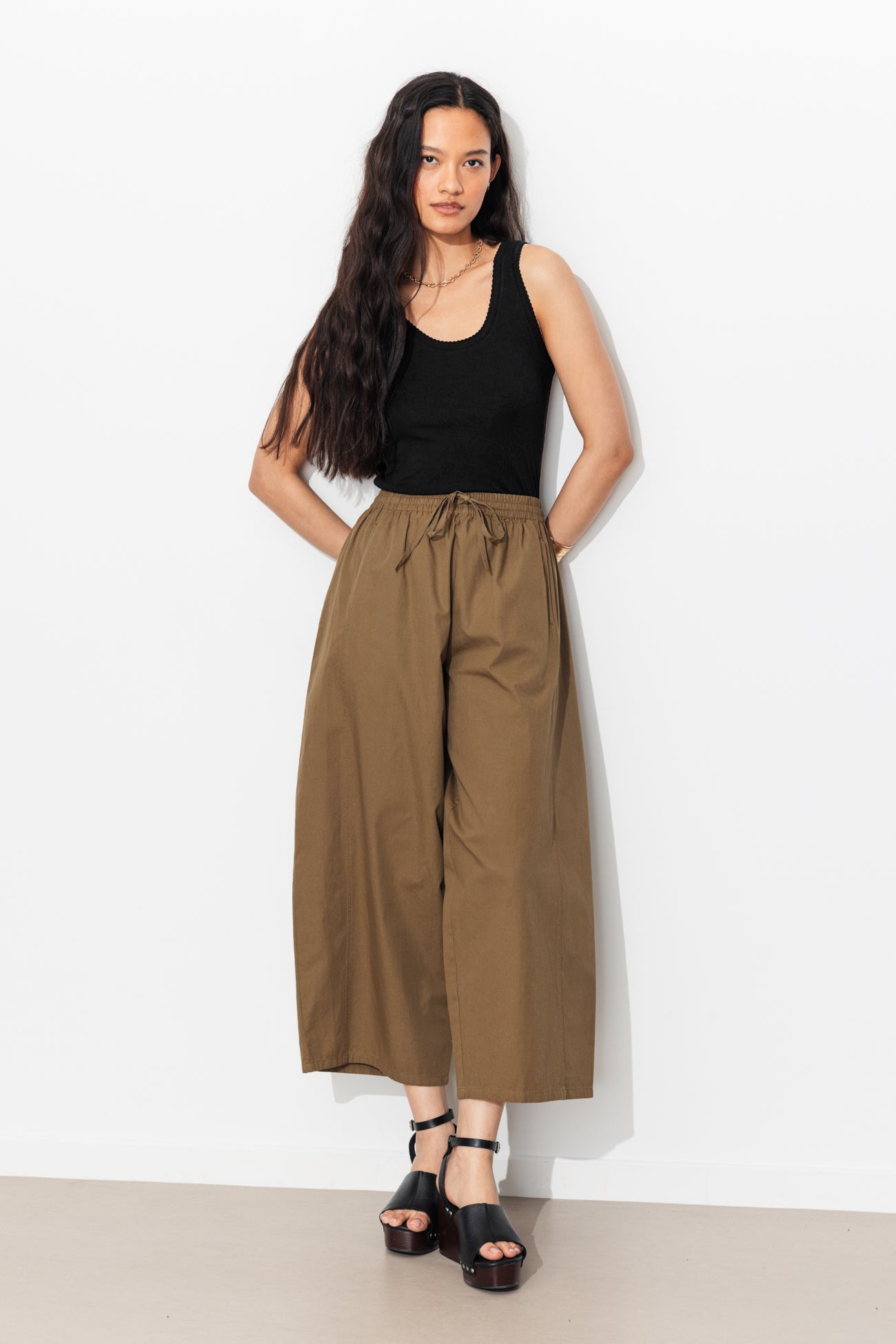 Débardeur jersey côtelé Femme - Noir – Image 2
