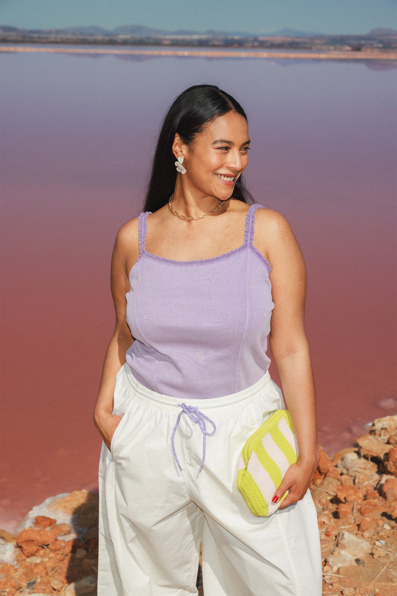 Top côtelé fantaisie Femme - Violet