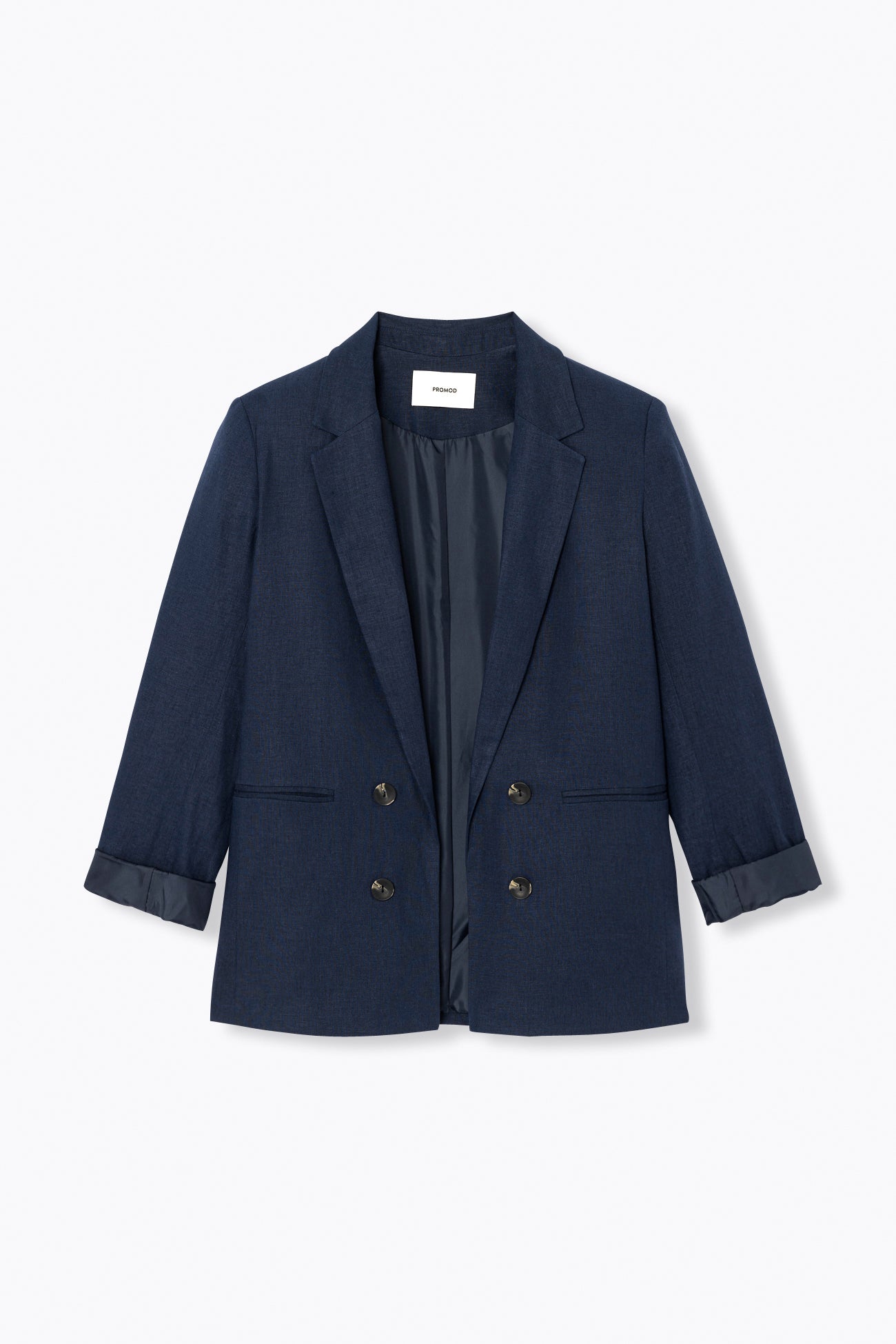 Veste de tailleur lin mélangé - Marine – Image 5
