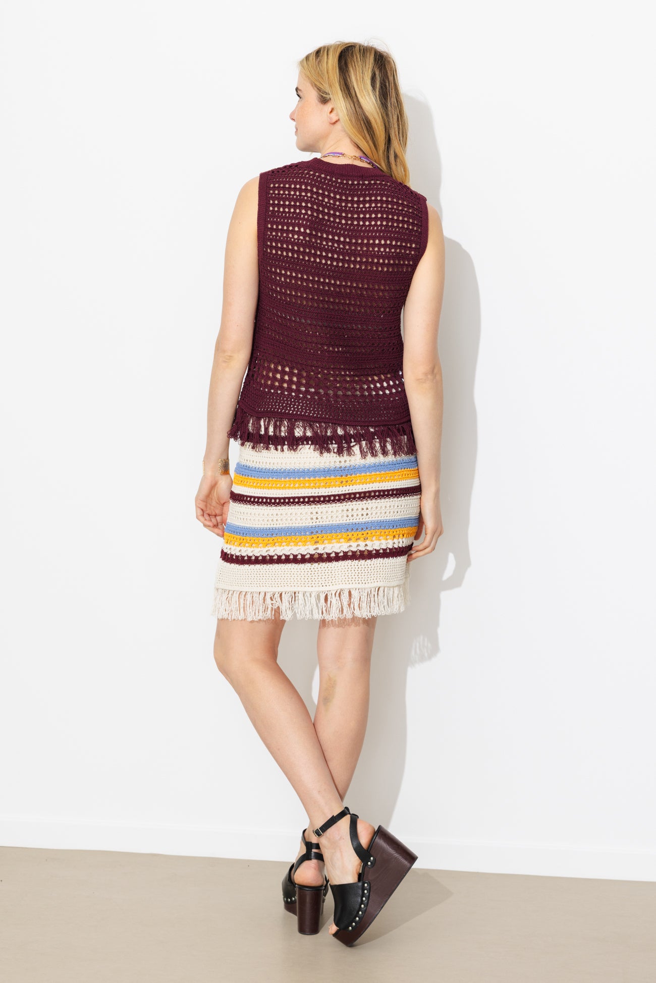 Pull en crochet sans manches - Bordeaux – Image 5