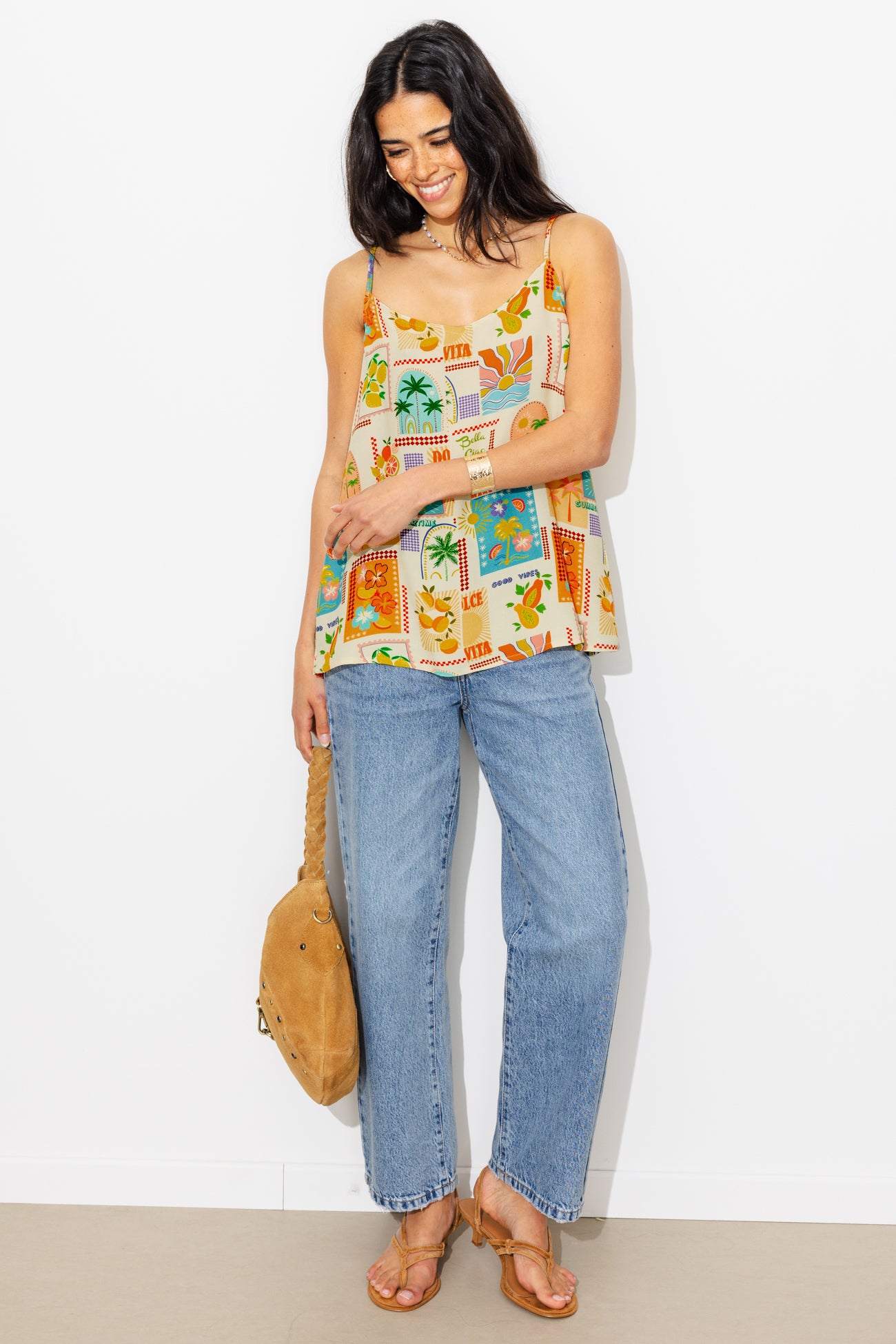 Top à bretelles imprimé Femme - Imprimé multicolore – Image 2