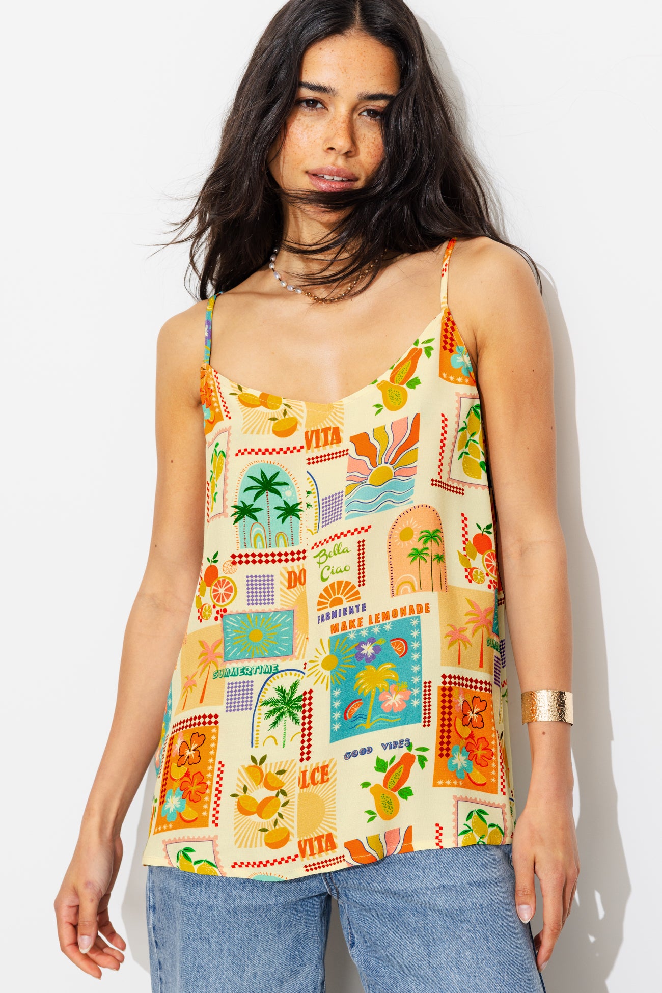 Top à bretelles imprimé Femme - Imprimé multicolore