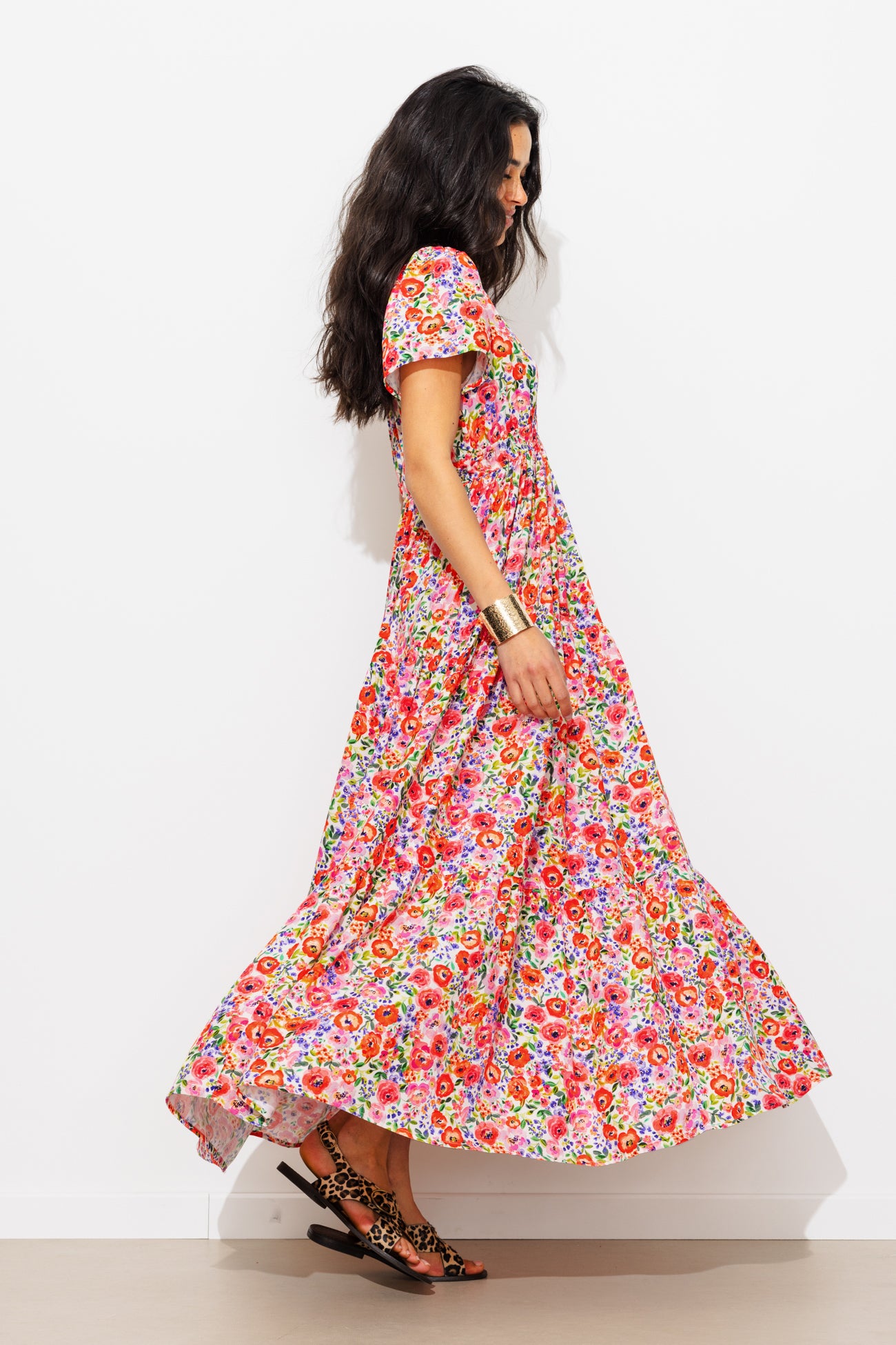 Robe longue à fleurs Femme - Imprimé écru – Image 2
