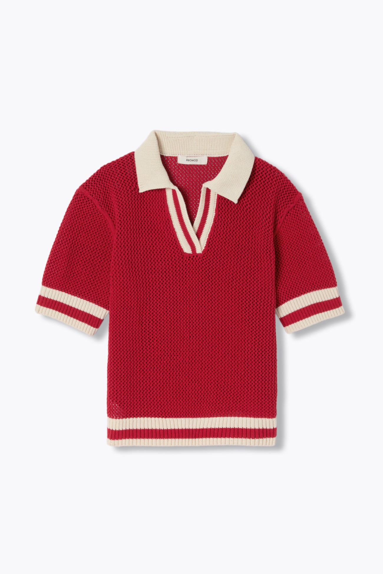 Pull polo en crochet Femme - Rouge – Image 5