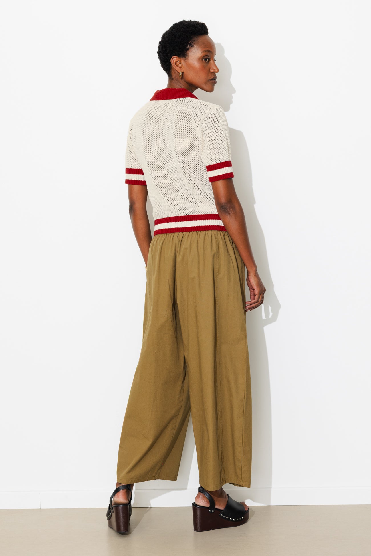 Pull polo en crochet Femme - Ecru – Image 3