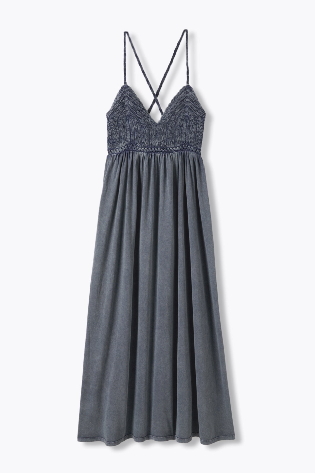 Robe en crochet et jersey - Marine – Image 5